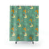 Atomic Boomerang, Green, Mid Century Modern Geometric Retro Shower Curtain Home Decor 71" × 74"