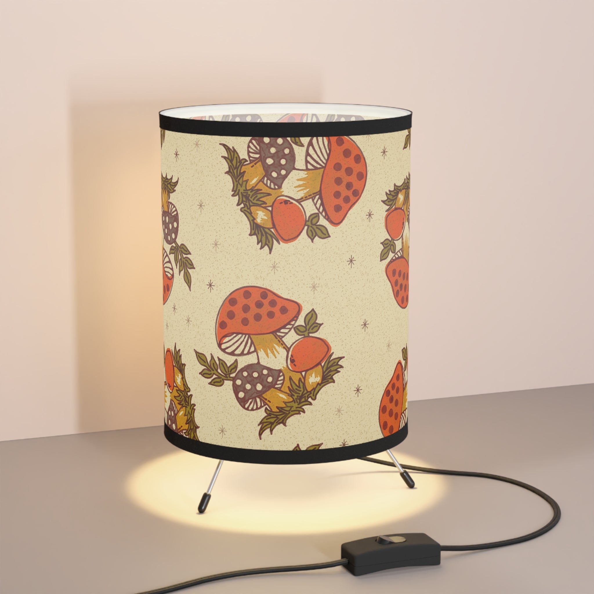 70s Mushroom Lamp, Kitschy Cute, Retro Kitchen, Livingroom, Mid Mod Tripod Lamp - Mid Century Modern Gal