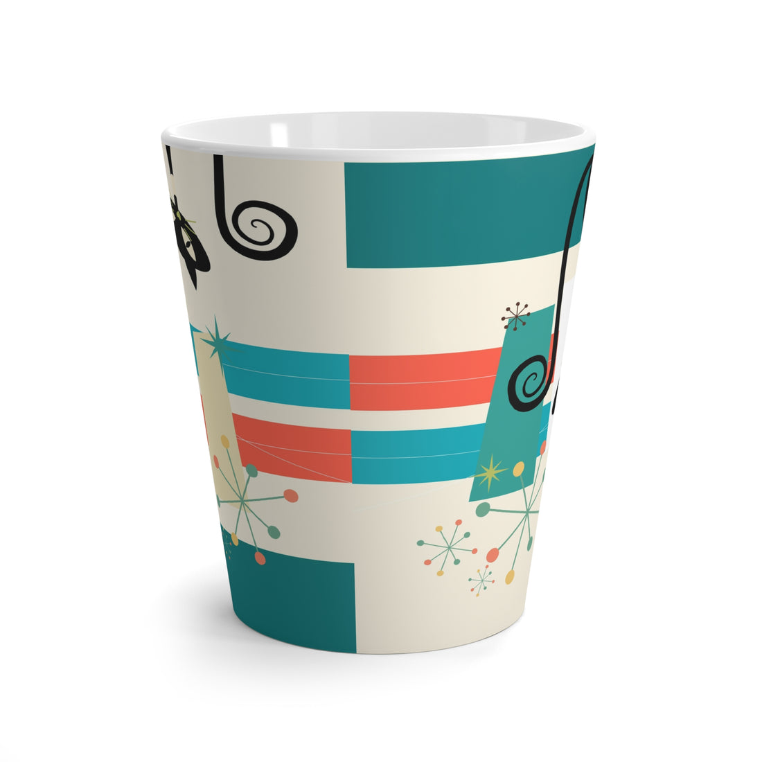 Atomic Cats, Quirky Kitschy Mid Century Modern, Coffee, Tea Latte Mug
