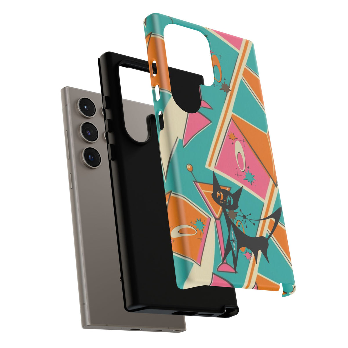 Atomic Cat Mid Mod Retro Cat Phone Case - Tough Cases for Stylish Cat Lovers