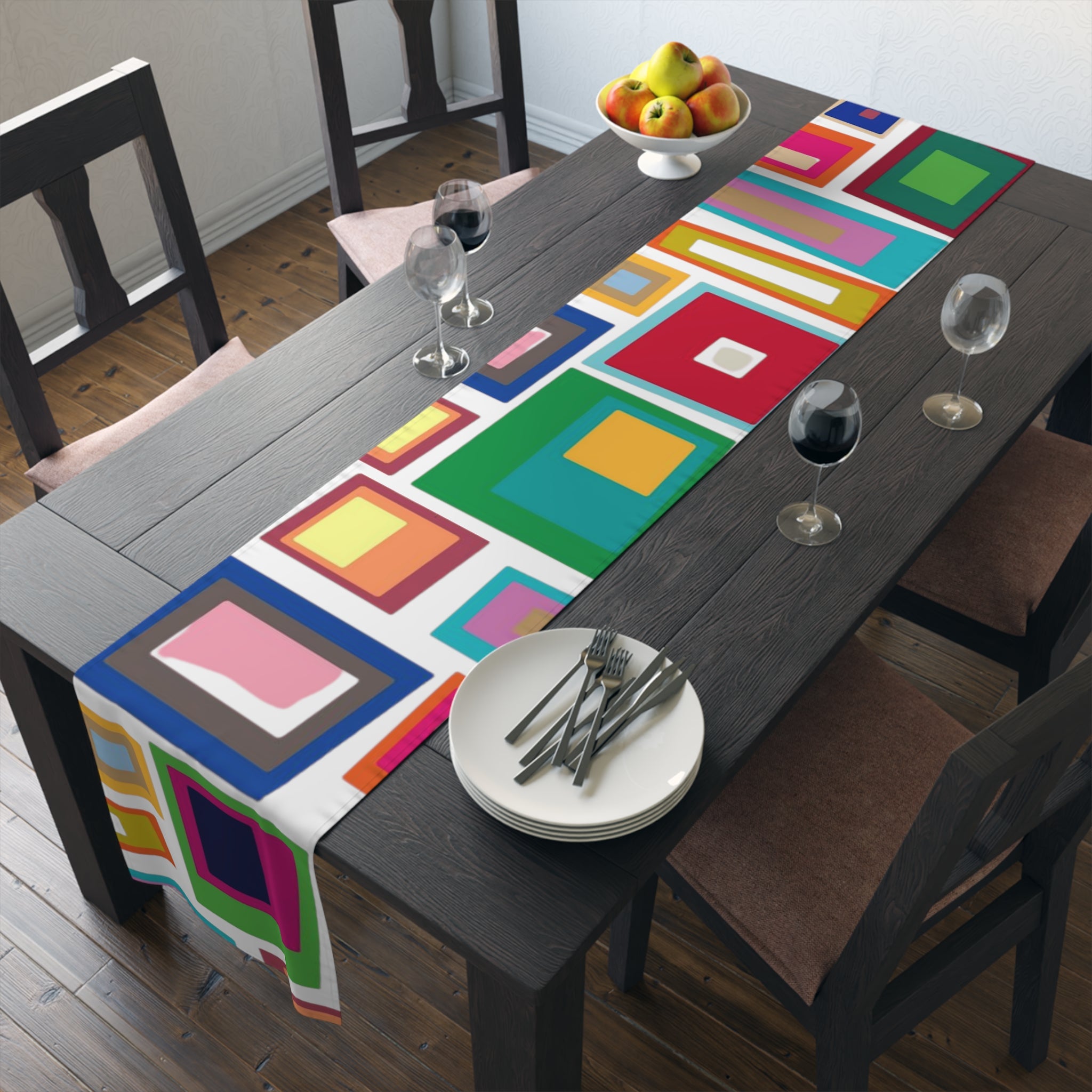 Mid Century Modern Geometric Funky Bold, Colorful MCM Kitchen, Dining Table Runner - Mid Century Modern Gal