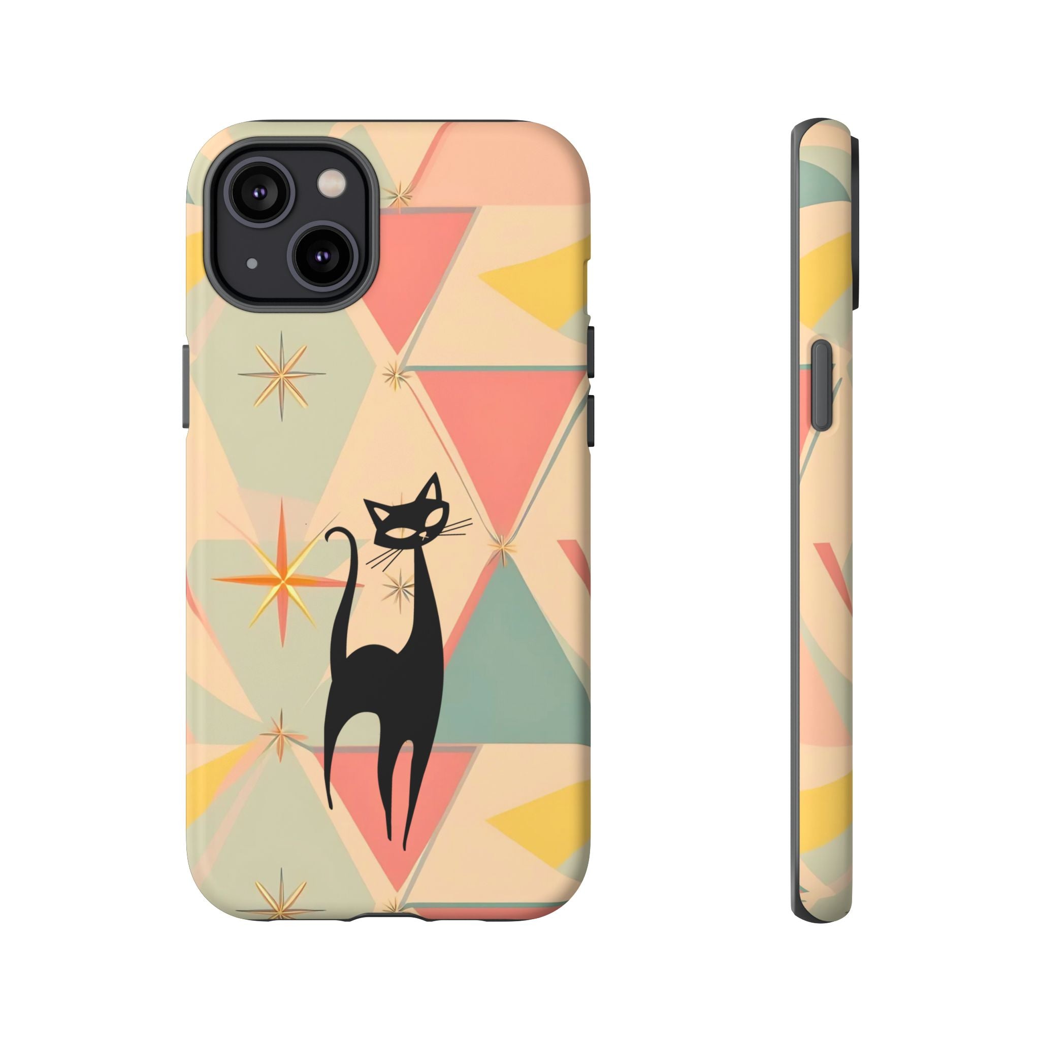 Atomic Cat Mid Mod Retro Cat Phone Case | Tough Cases with Vintage Vibe | Ideal for Cat Lovers - Mid Century Modern Gal