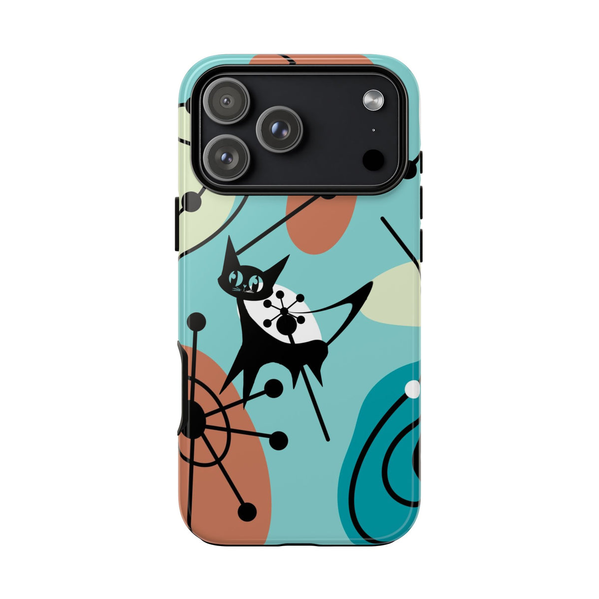 Atomic Kittie, Mid Century Modern Geometric Amoeba Retro Smart PhoneTough Phone