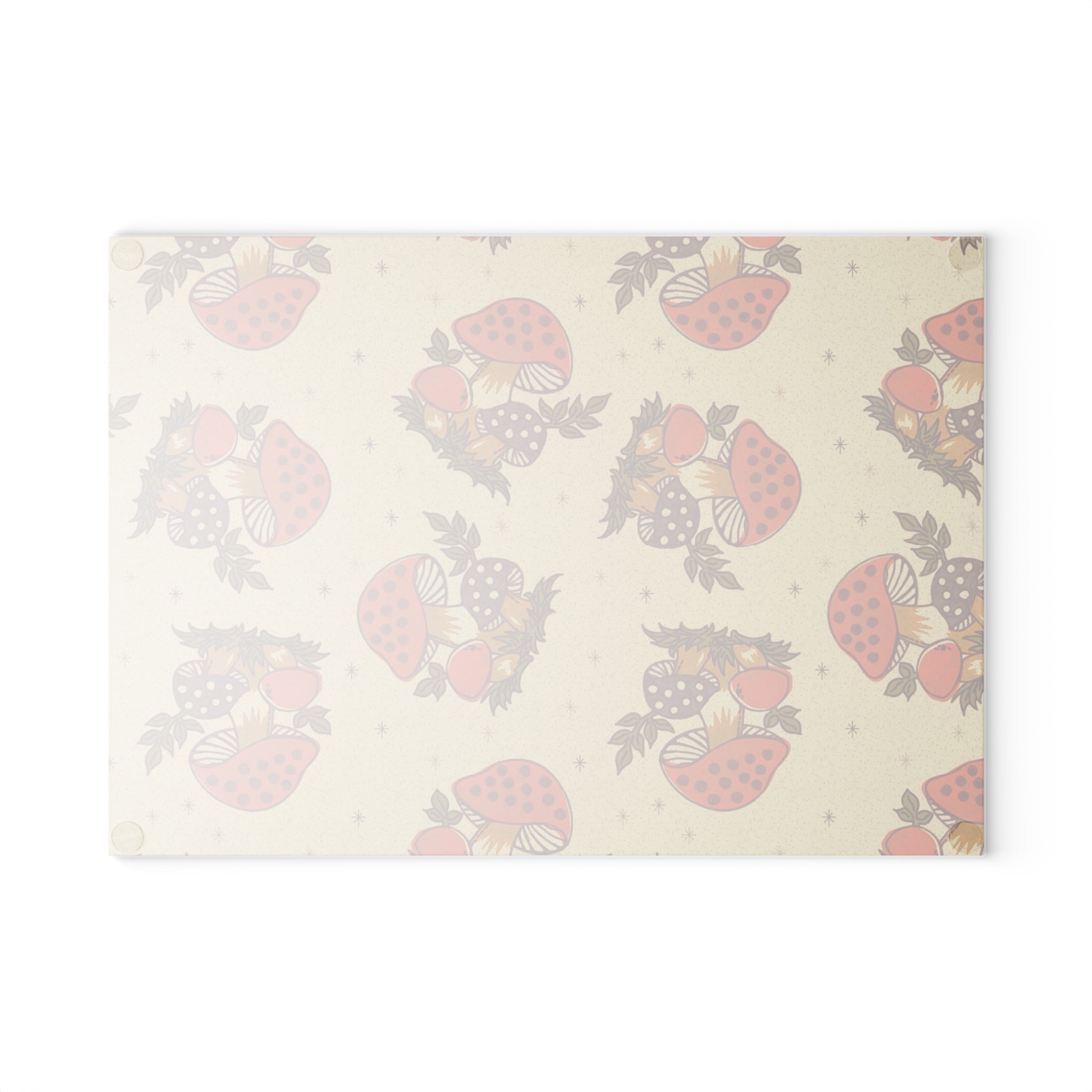 Vintage Merry Mushroom 70s Kitchen Glass Cutting Board - Mid Century Modern Gal