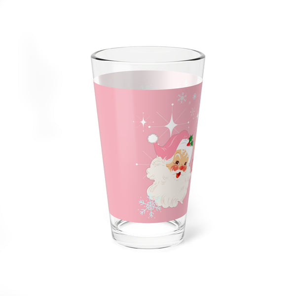 Vintage Santa, Smiling Santa Mid Century Modern Drinkware Glass