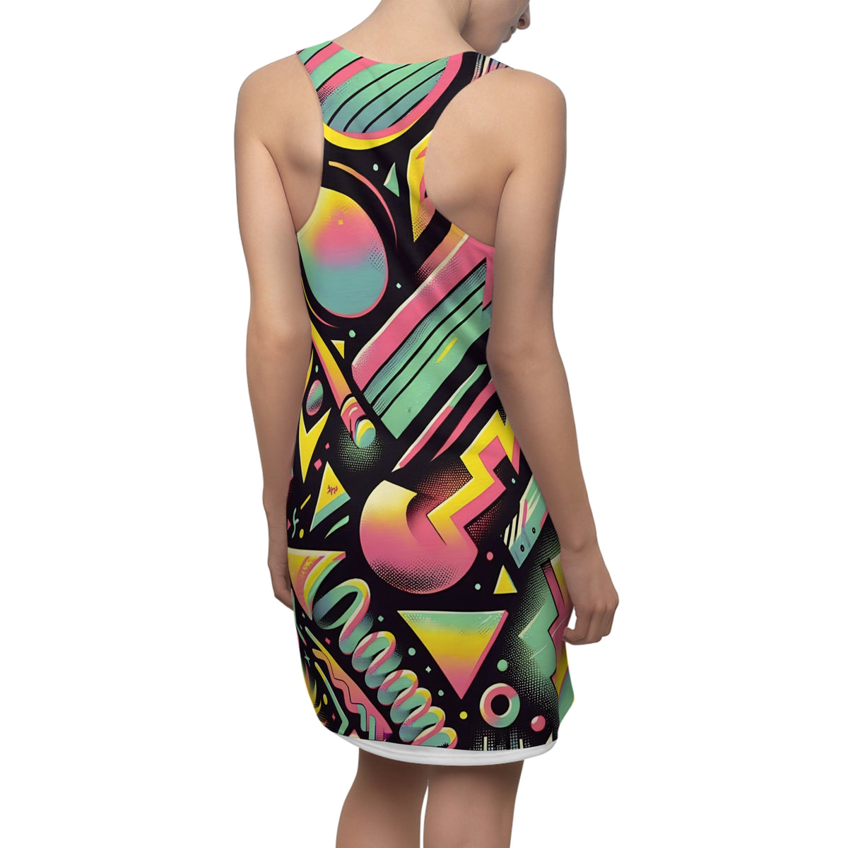 80s Party Dress, Fun Retro Women's Racerback Dress - Mid Century Modern Gal