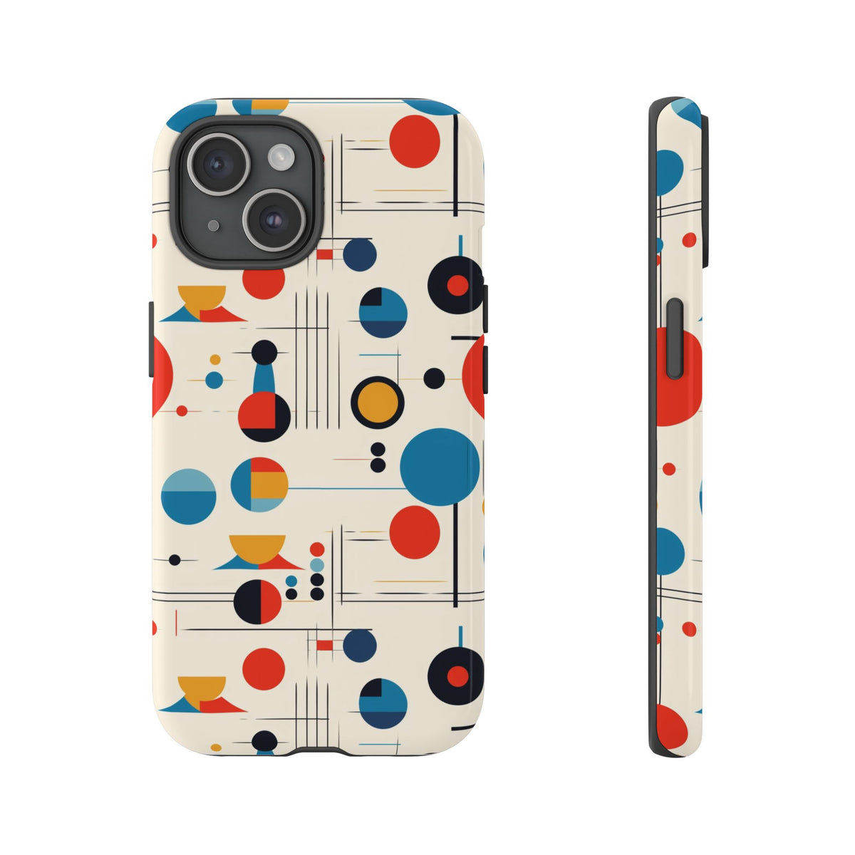 Mid Mod Bauhaus Designed iPhone, Samsung, Retro Phone Tough Cases - Mid Century Modern Gal