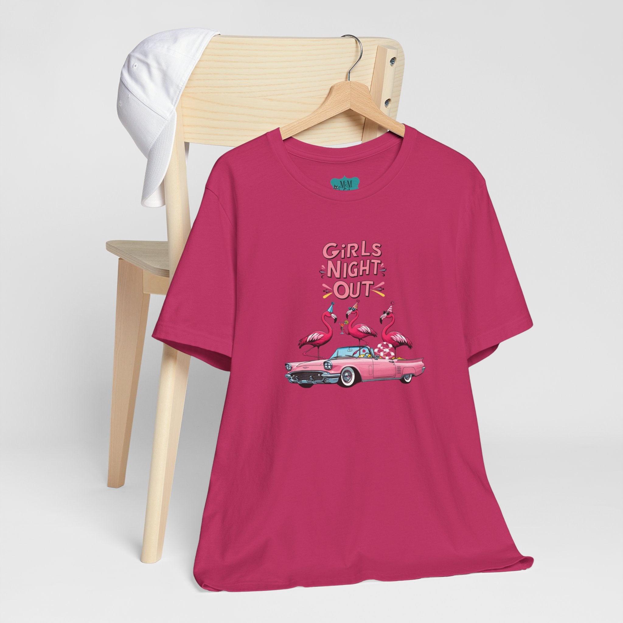 Girls Night Out Retro Fun Party Flamingo Tee - Mid Century Modern Gal
