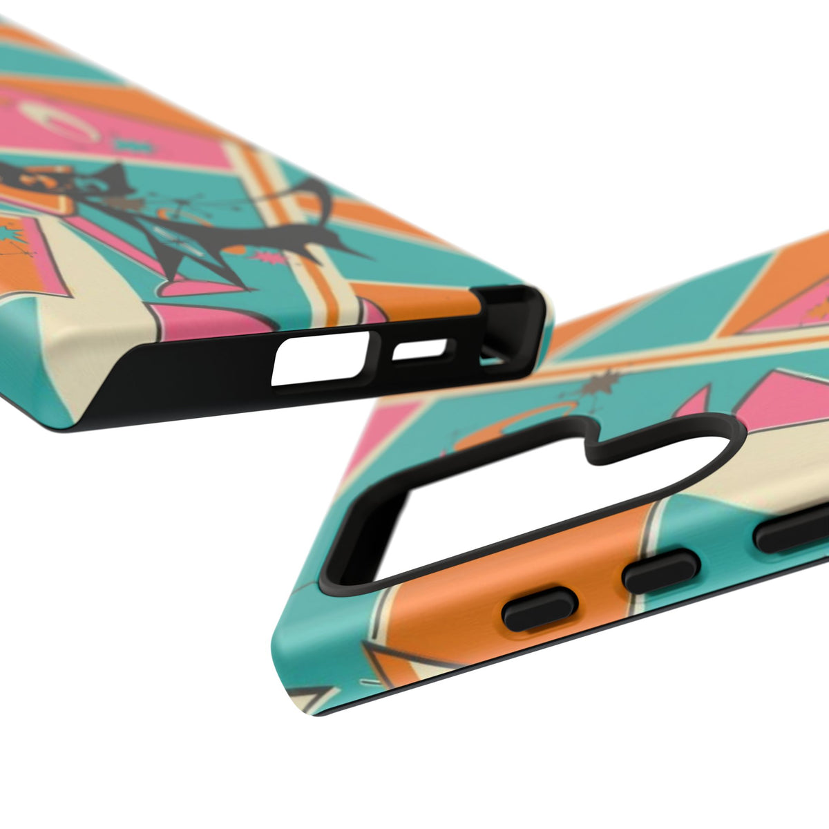 Atomic Cat Mid Mod Retro Cat Phone Case - Tough Cases for Stylish Cat Lovers