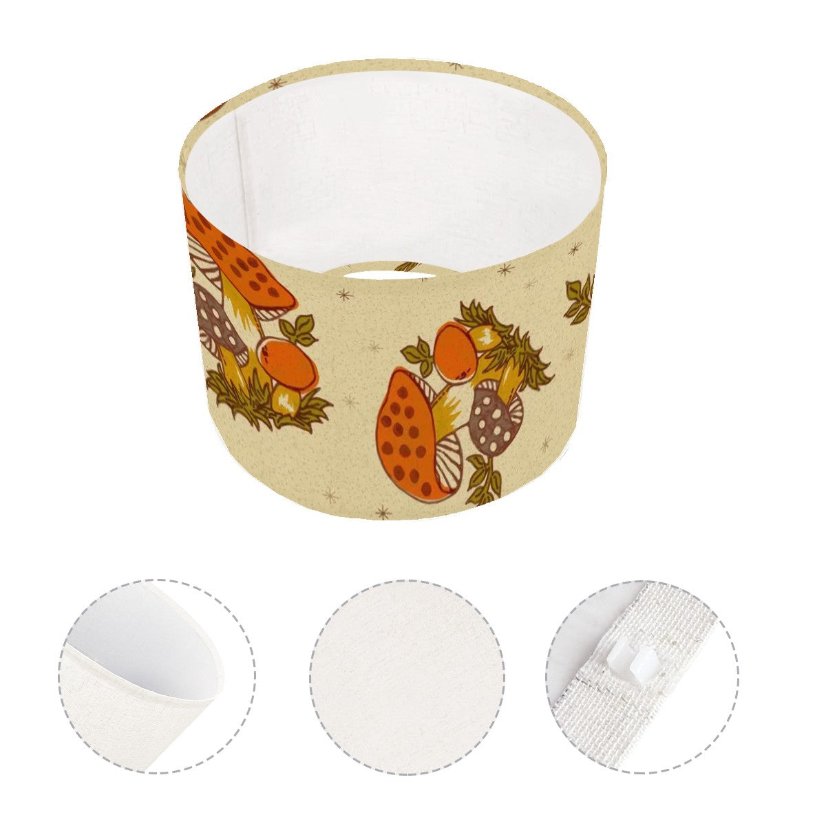 Groovy Merry Mushroom 70s Lampshade ONLY - Mid Century Modern Gal