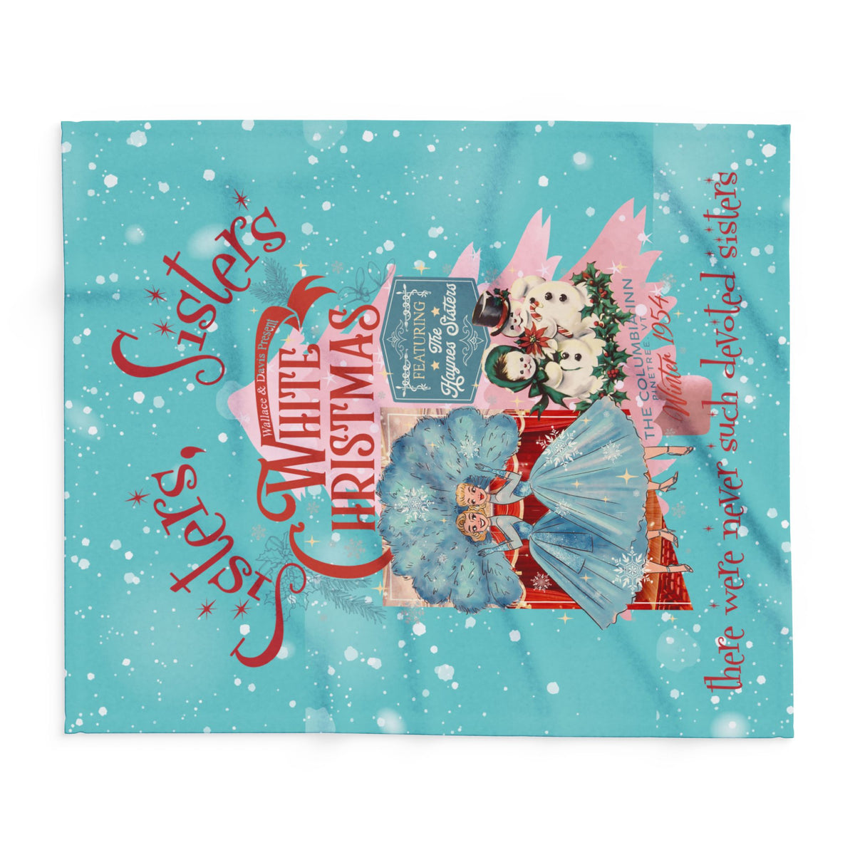 Sisters' Sisters White Christmas Arctic Fleece Blanket - Cozy Holiday Décor - Mid Century Modern Gal