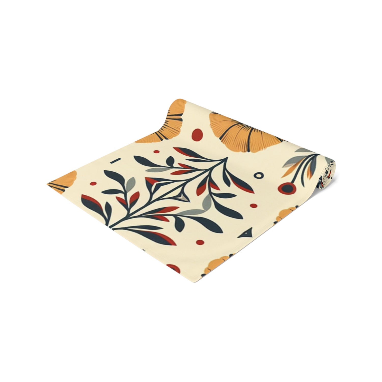 Scandinavian Modern Danish Design, Poppy, Marigold, Floral MCM Table Runner - Mid Century Modern Gal