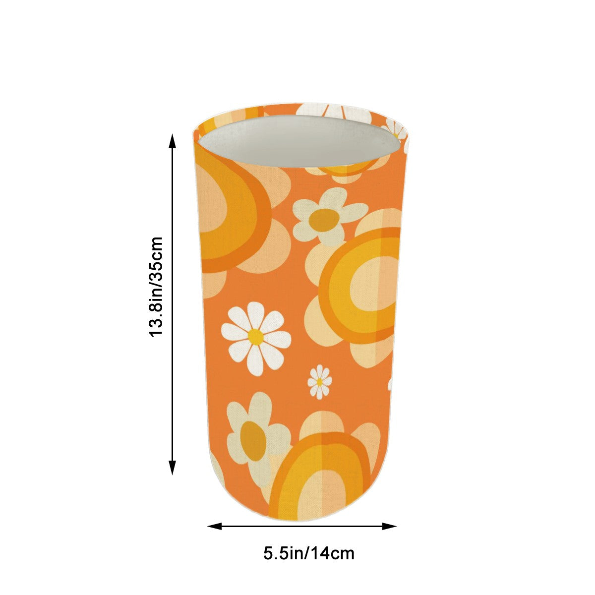 Retro Orange Flower Power Groovy Mod Lamp Shade ONLY For Slim Tower Lamp - Mid Century Modern Gal