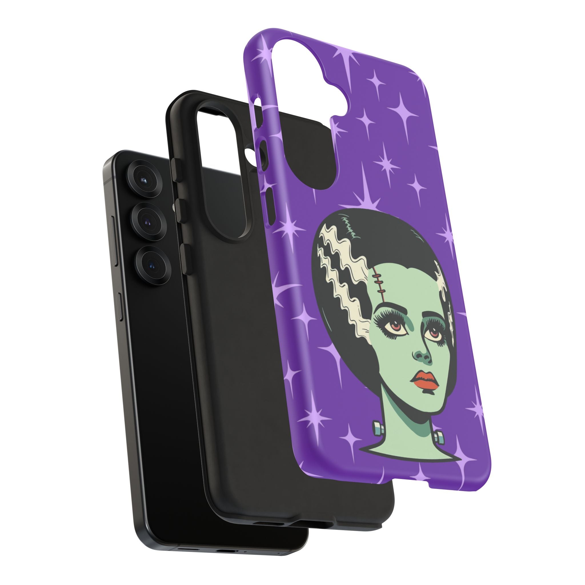 Bride of Frankenstein Retro Mid Mod Horror Buff Purple Halloween Tough Phone Case