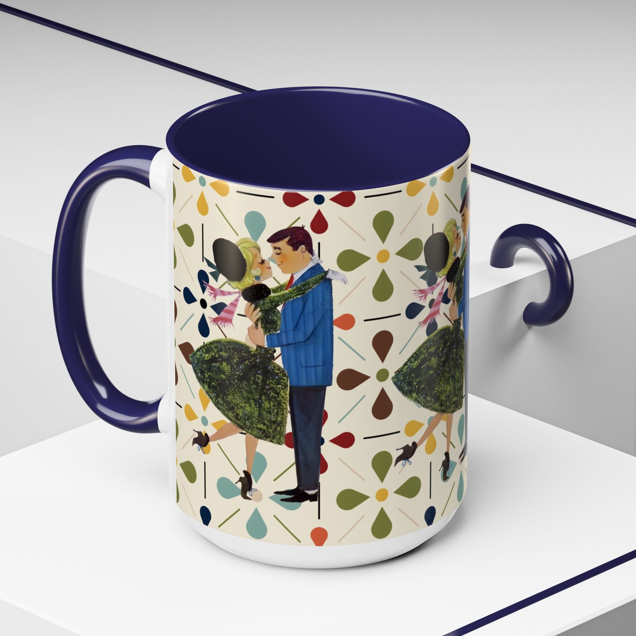 Mid Century Modern 50s Christmas Scandi Flower Kitschy Mug - Mid Century Modern Gal