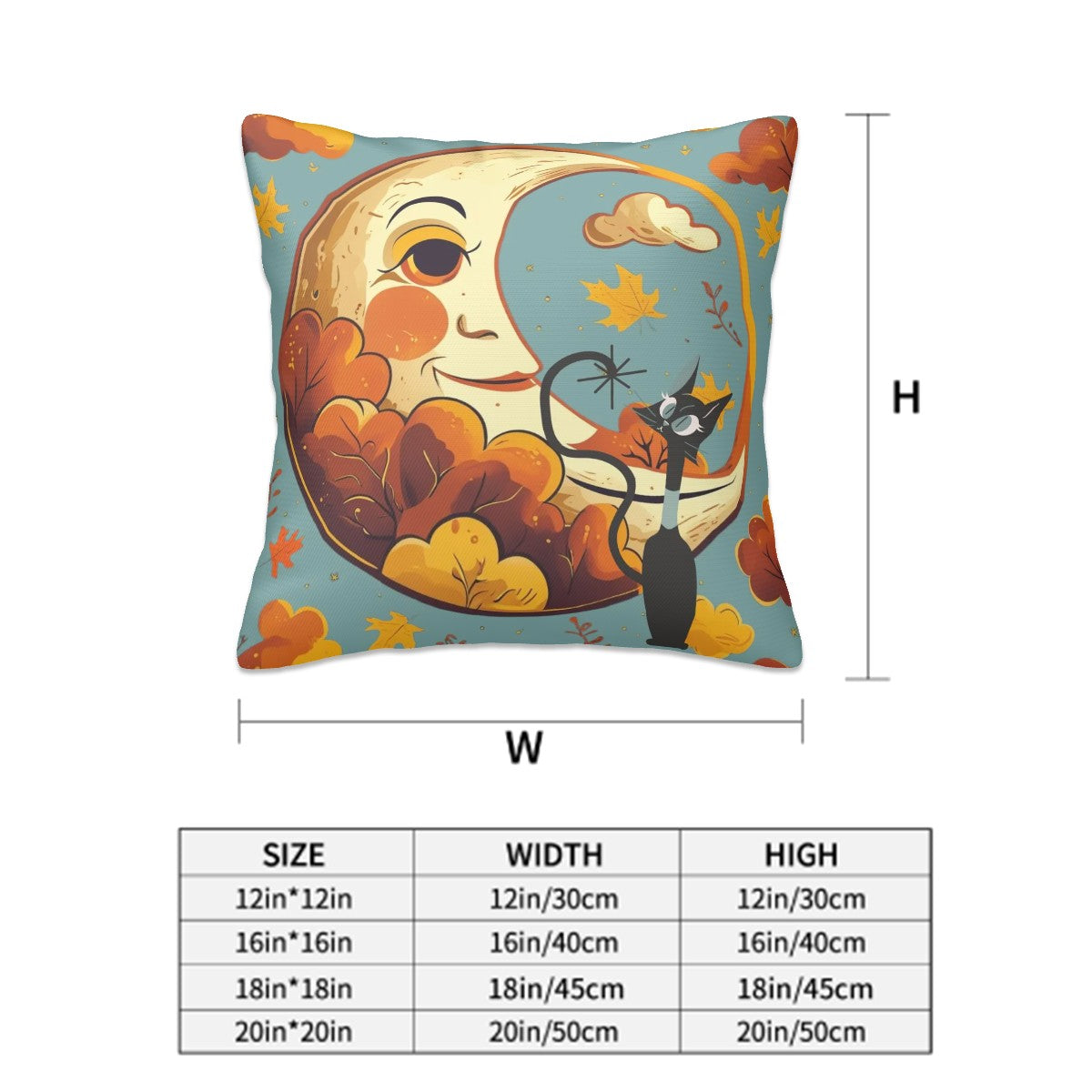 Kitschy Mod Harvest Moon Atomic Cats Seasonal Pillow Covers - Mid Century Modern Gal