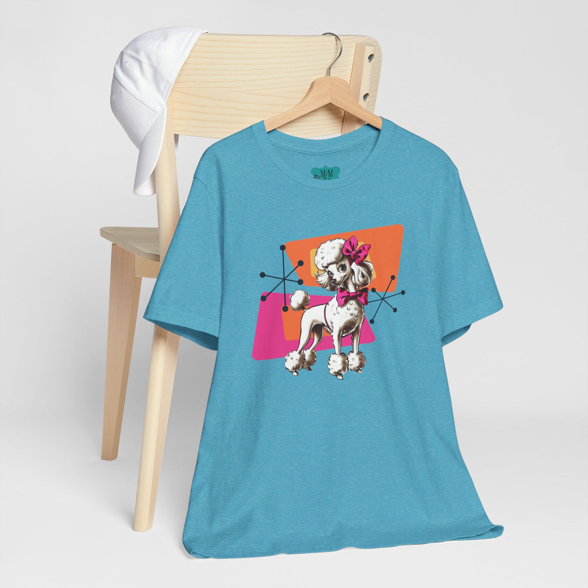 50s Poodle Kitschy Playful Kitschy Mod- Fun Unisex Jersey Short Sleeve T-Shirt - Mid Century Modern Gal