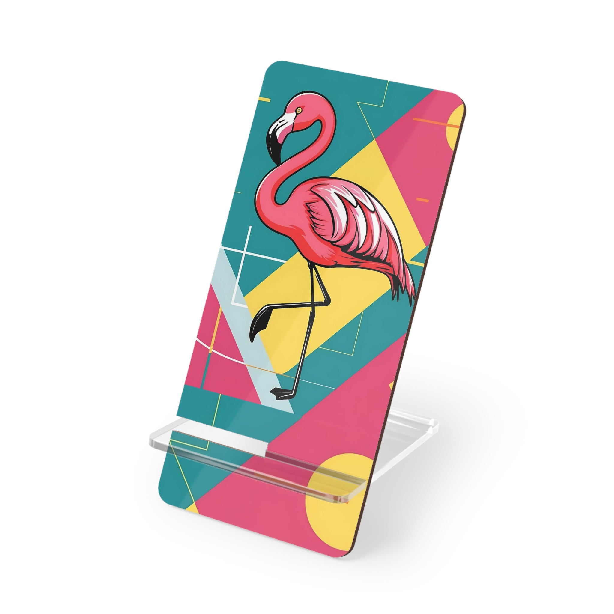 Palm Springs Vibrant Flamingo Smartphone Stand - Fun and Stylish Desk Accessory - Mid Century Modern Gal