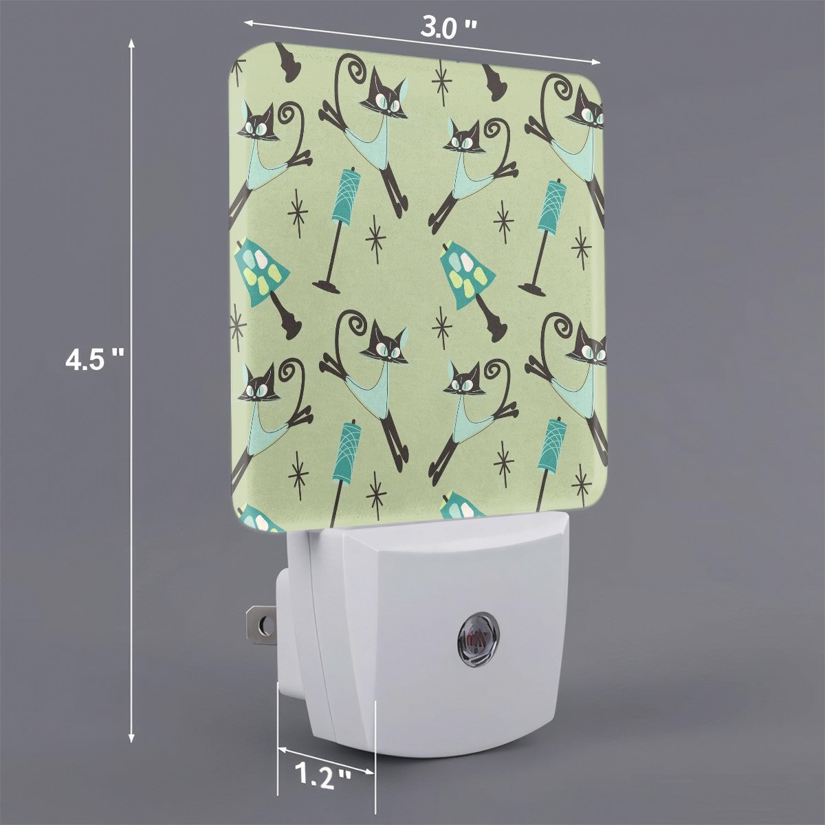 Atomic Kitschy Cats, Retro Mod LED Night Light - Mid Century Modern Gal