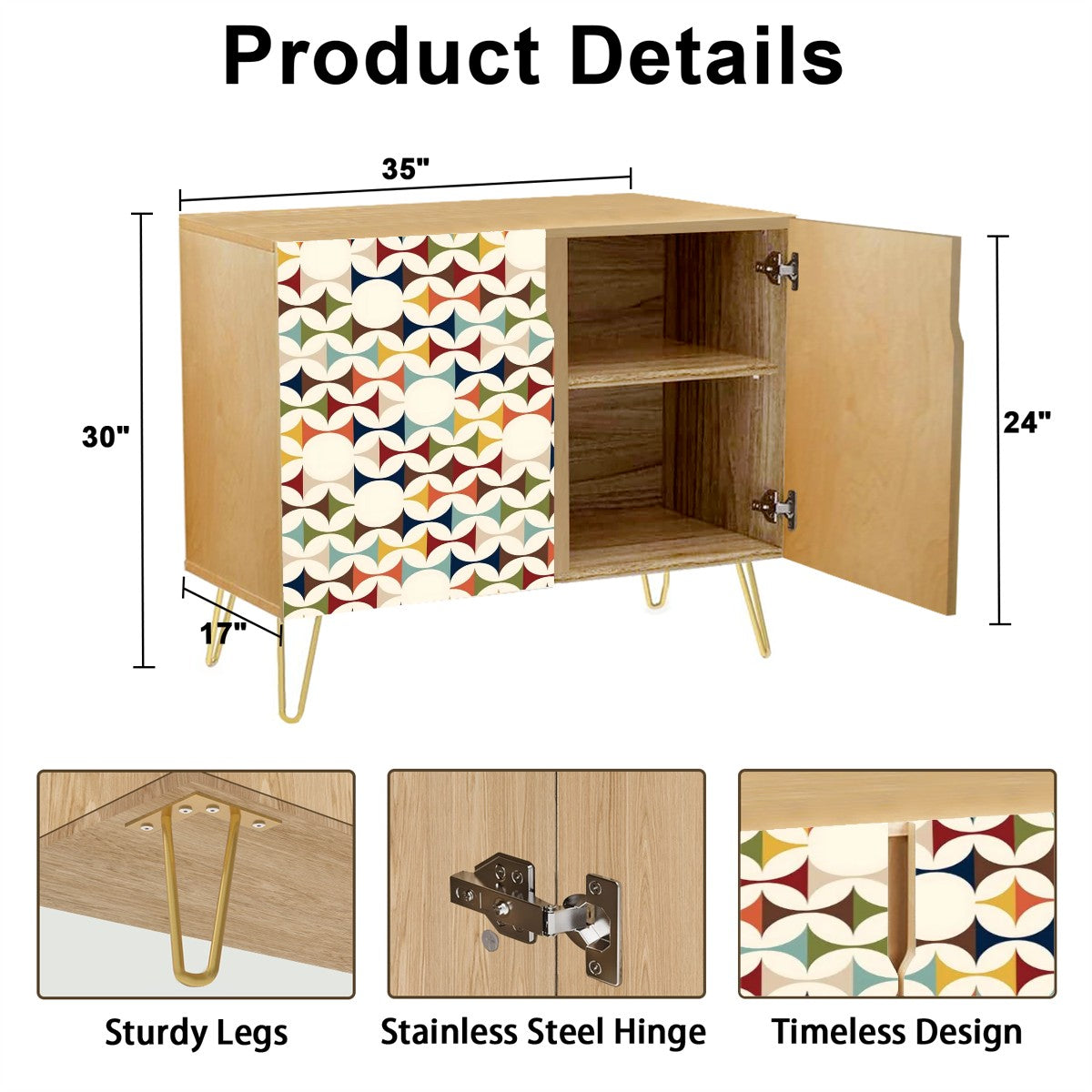 Scandinavian Designed Mid Century Modern Wooden Storage Cabinet - Mid Century Modern Gal