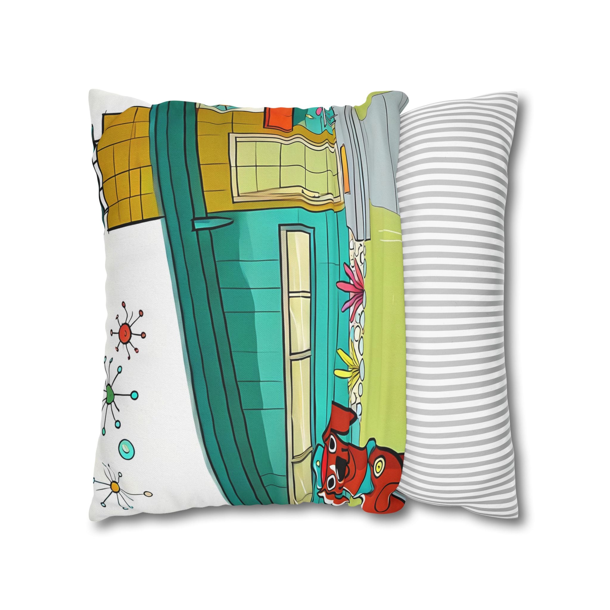 Chief Of Doxie Dwelling, Kitschy Mid Century Modern Pillow COVER Only - Mid Century Modern Gal