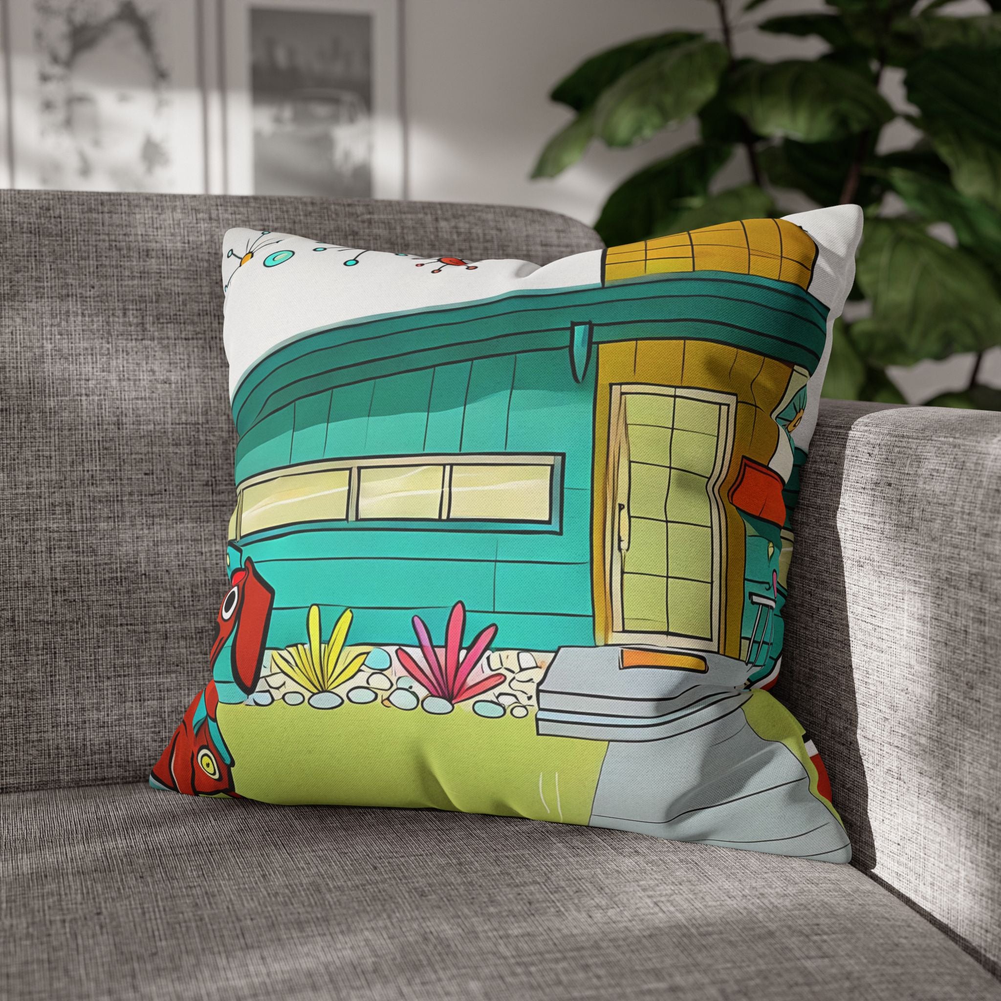 Chief Of Doxie Dwelling, Kitschy Mid Century Modern Pillow COVER Only - Mid Century Modern Gal