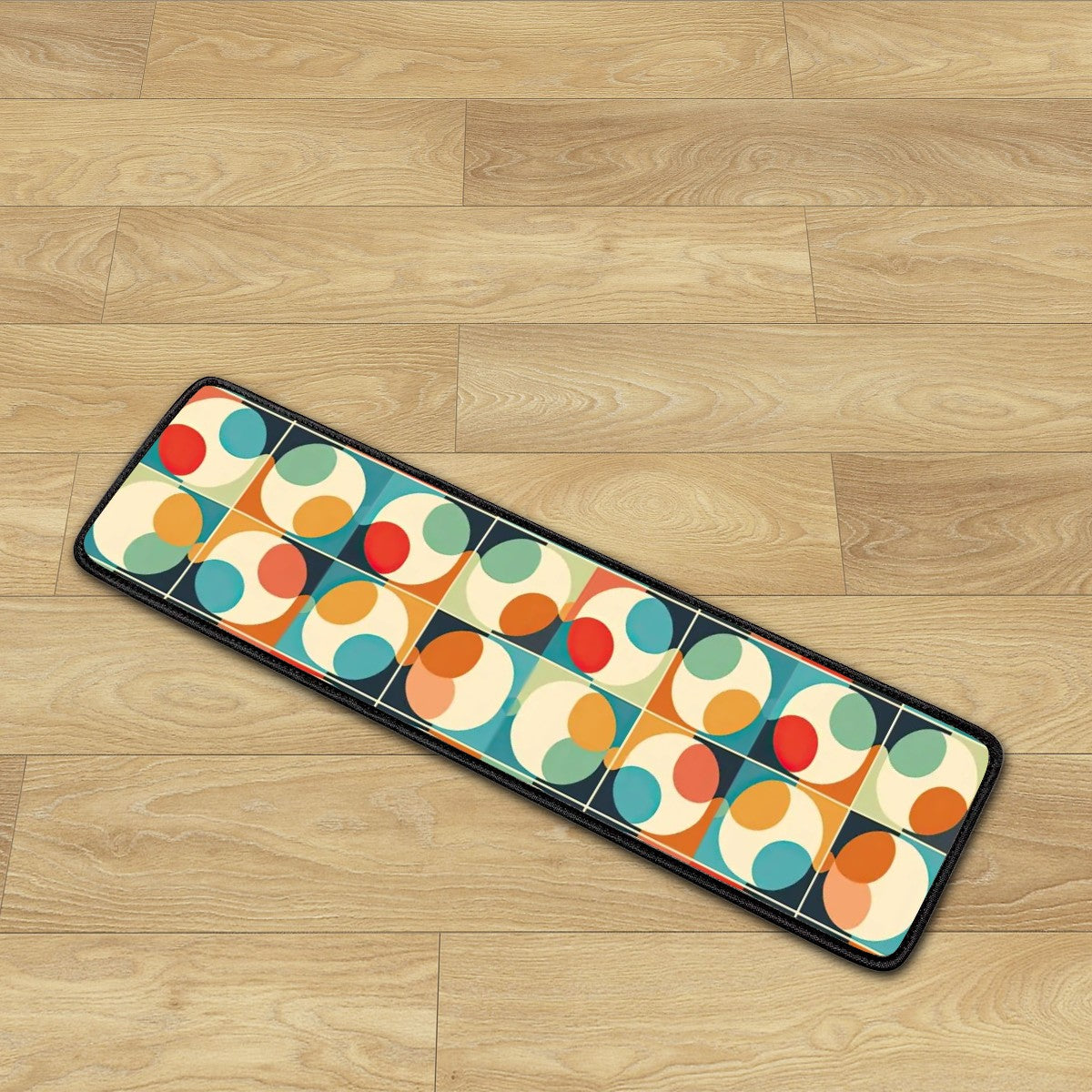 Mid Century Modern Carpet Stair Treads Colorful Retro Orbs - Mid Century Modern Gal