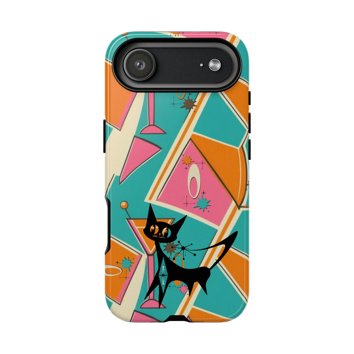 Atomic Cat Mid Mod Retro Cat Phone Case - Tough Cases for Stylish Cat Lovers