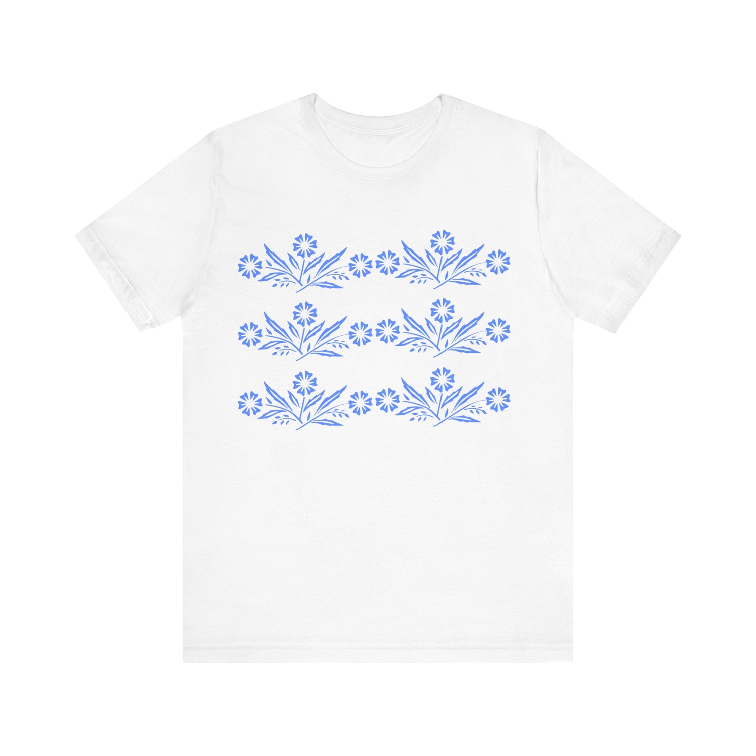 Vintage Corning Ware Inspired Blue Cornflower Retro Mod Tee - Mid Century Modern Gal