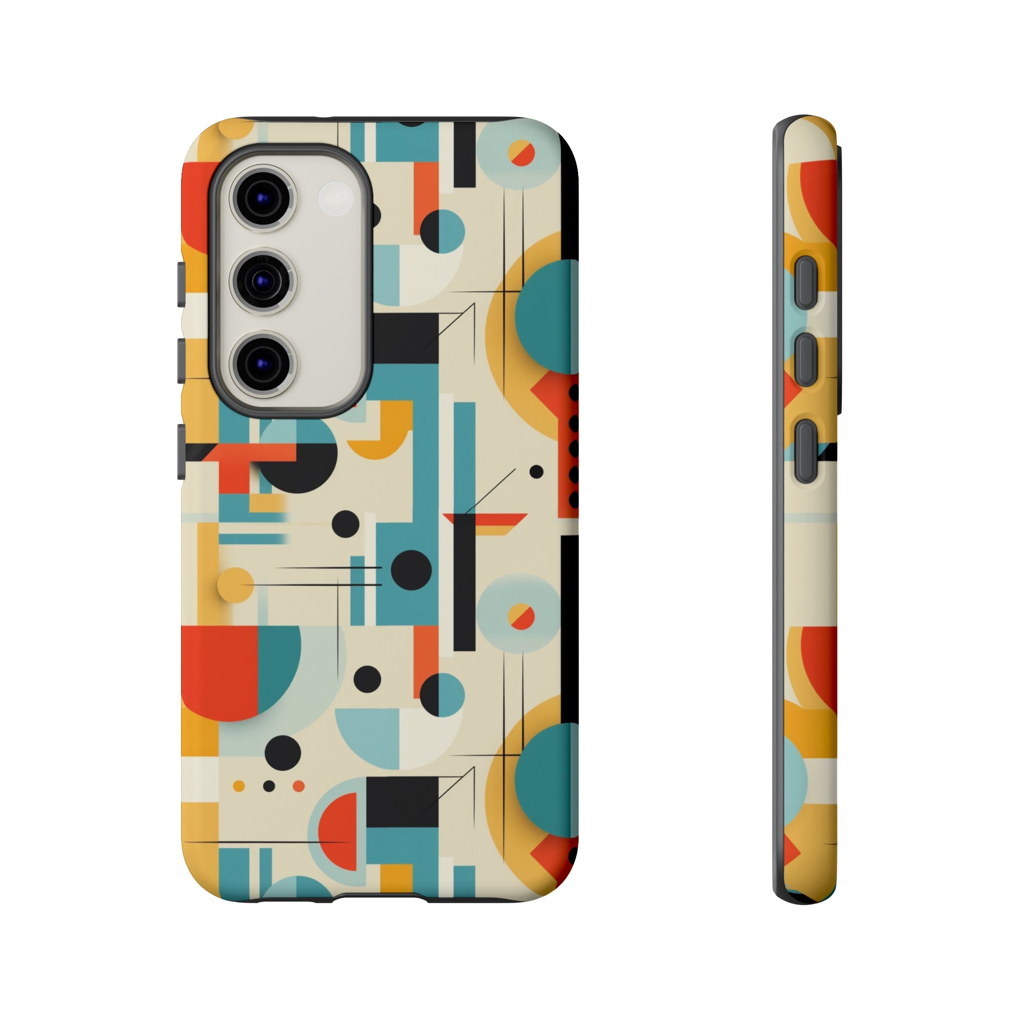 Bauhaus Designed Mid Mod Geometric Groovy Smart Phone, iPhone, Samsung Compatible Tough Cases