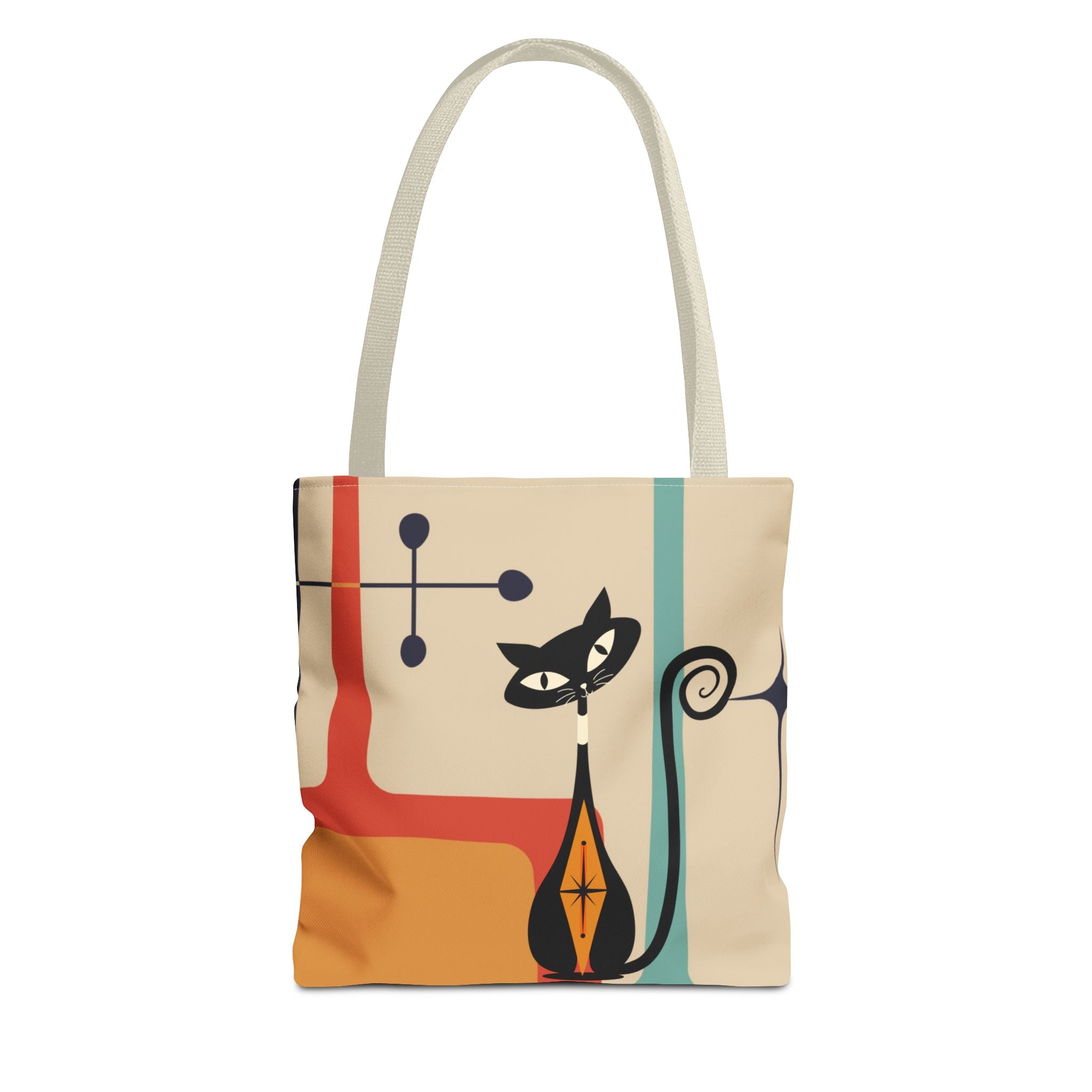 Atomic Cat Mid Century Mod Tote Bag