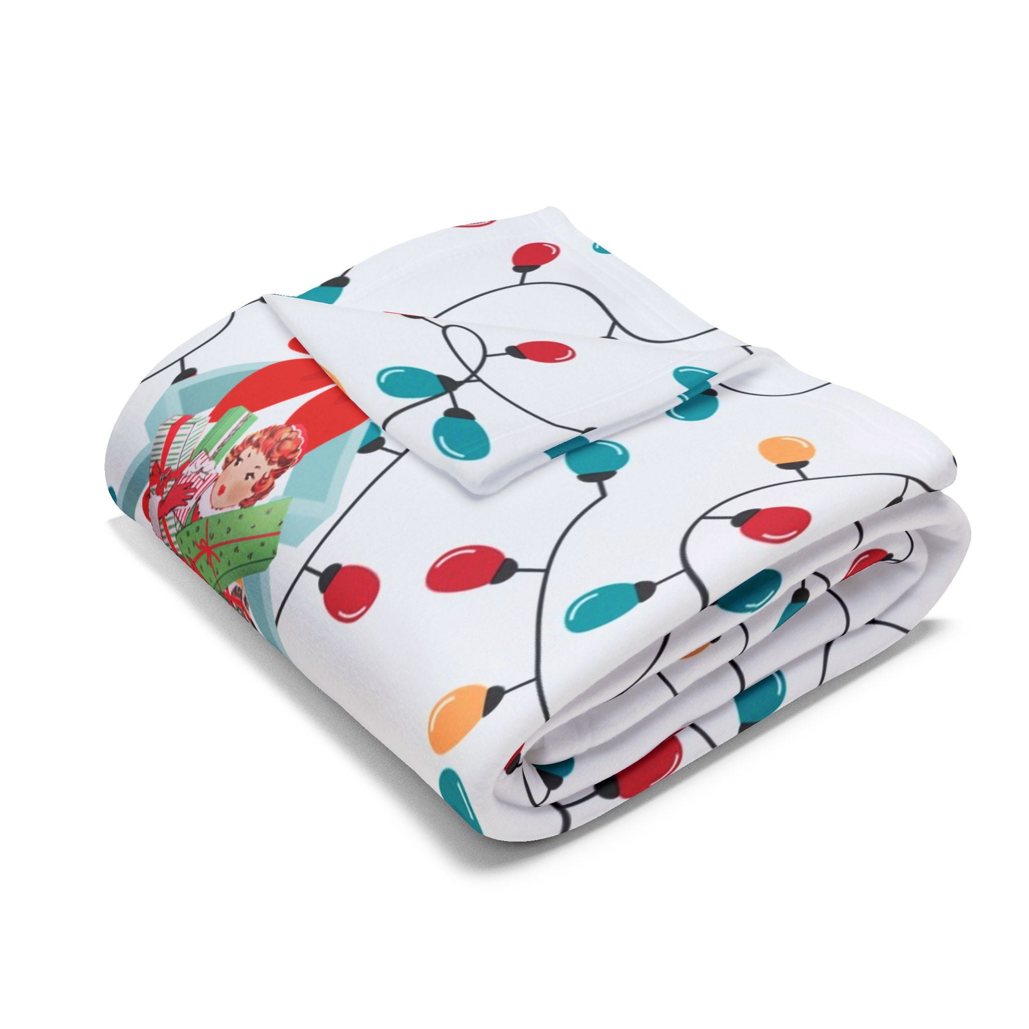Festive Merry Christmas Arctic Fleece Blanket, Cozy Winter Decor, Holiday Gift, Christmas Throw, Seasonal Home Accent - Mid Century Modern Gal