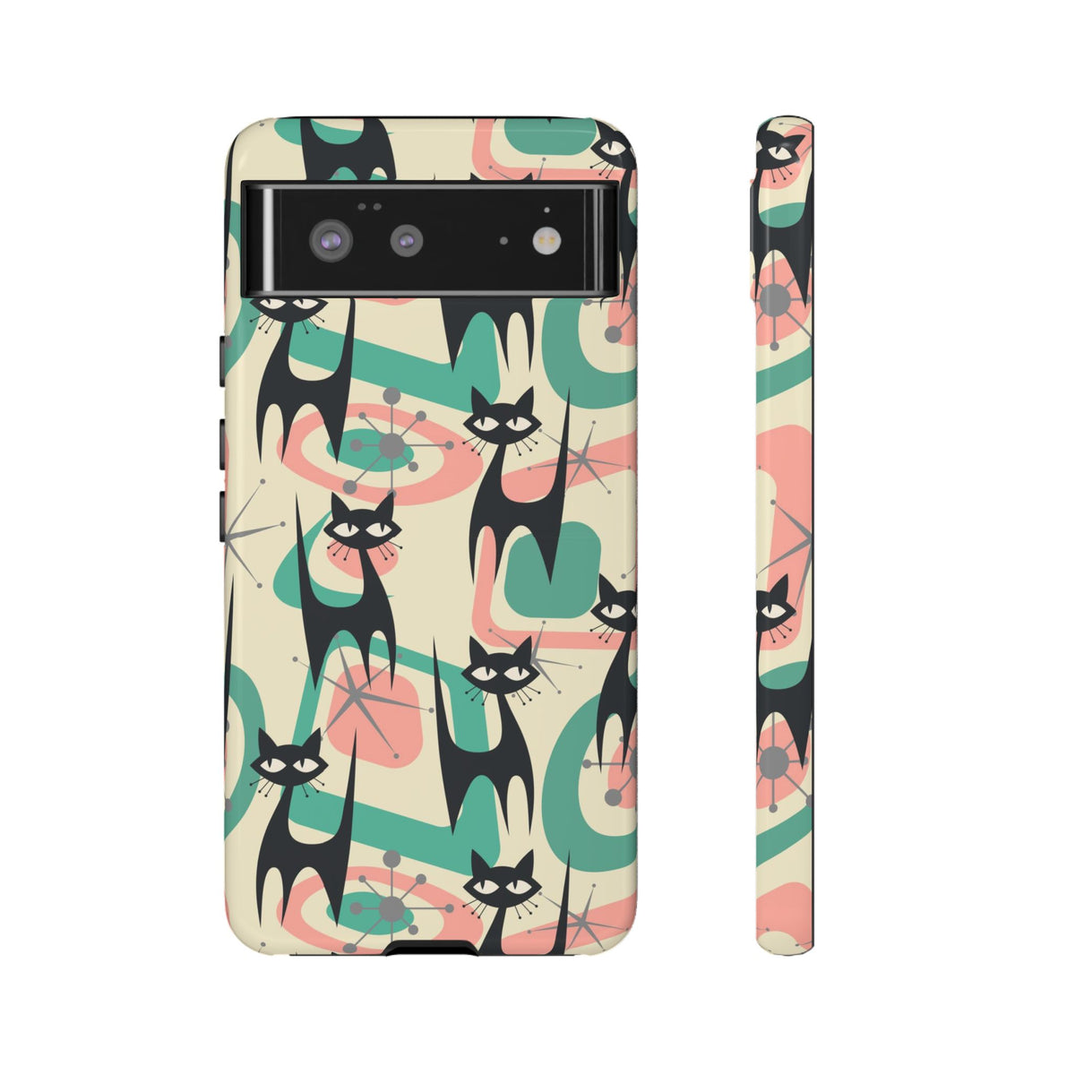 Atomic Cat Mid Century Modern Starburst Retro Kitsch Tough Phone Case - Mid Century Modern Gal