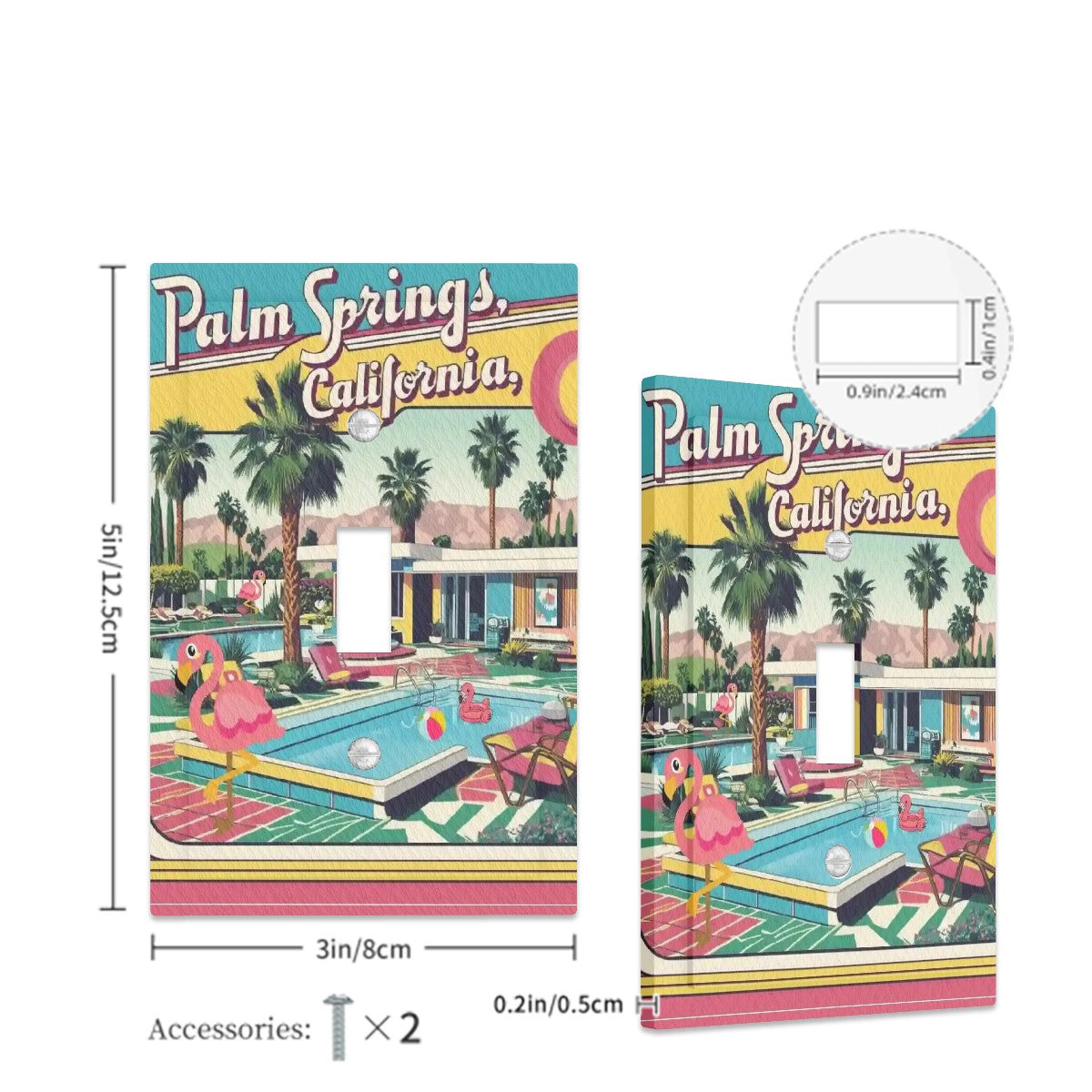 Mid Century Modern Palm Springs, Kitschy Mod Faux Leather Texture Switch Cover 1-Gang 1 Toggle - Mid Century Modern Gal