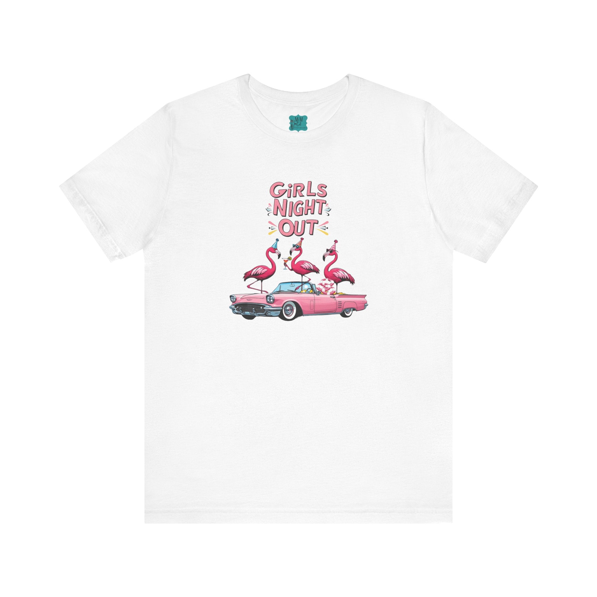 Girls Night Out Retro Fun Party Flamingo Tee - Mid Century Modern Gal