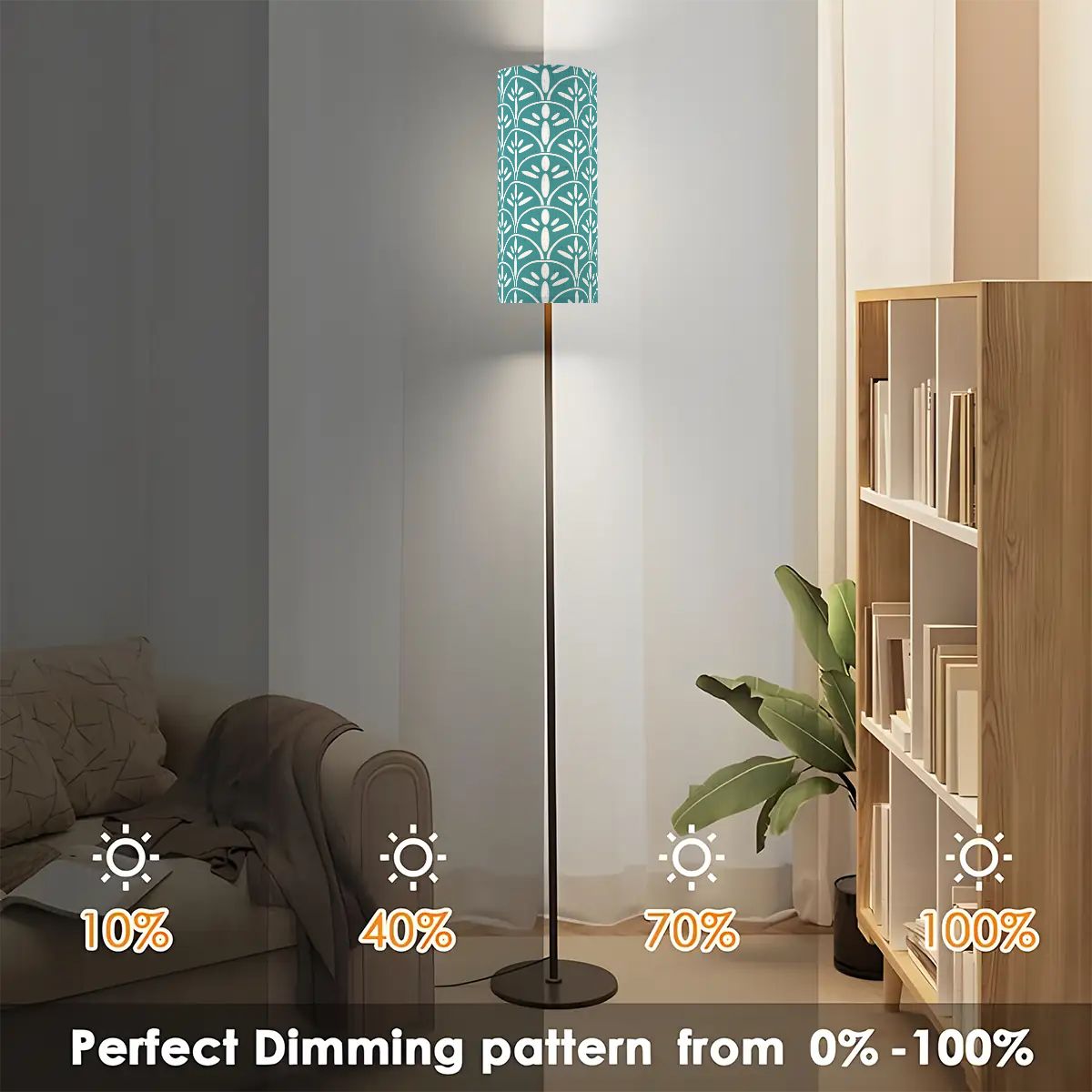 Art Deco Colorful Abstract Floor Lamp | Teal Blue Mid Century Modern Lighting - Mid Century Modern Gal