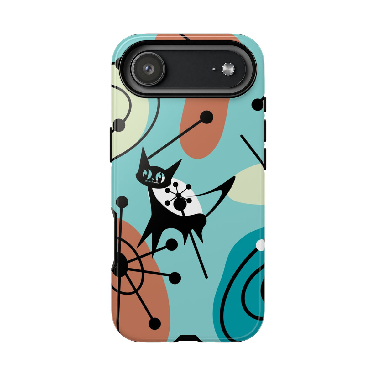 Atomic Kittie, Mid Century Modern Geometric Amoeba Retro Smart PhoneTough Phone