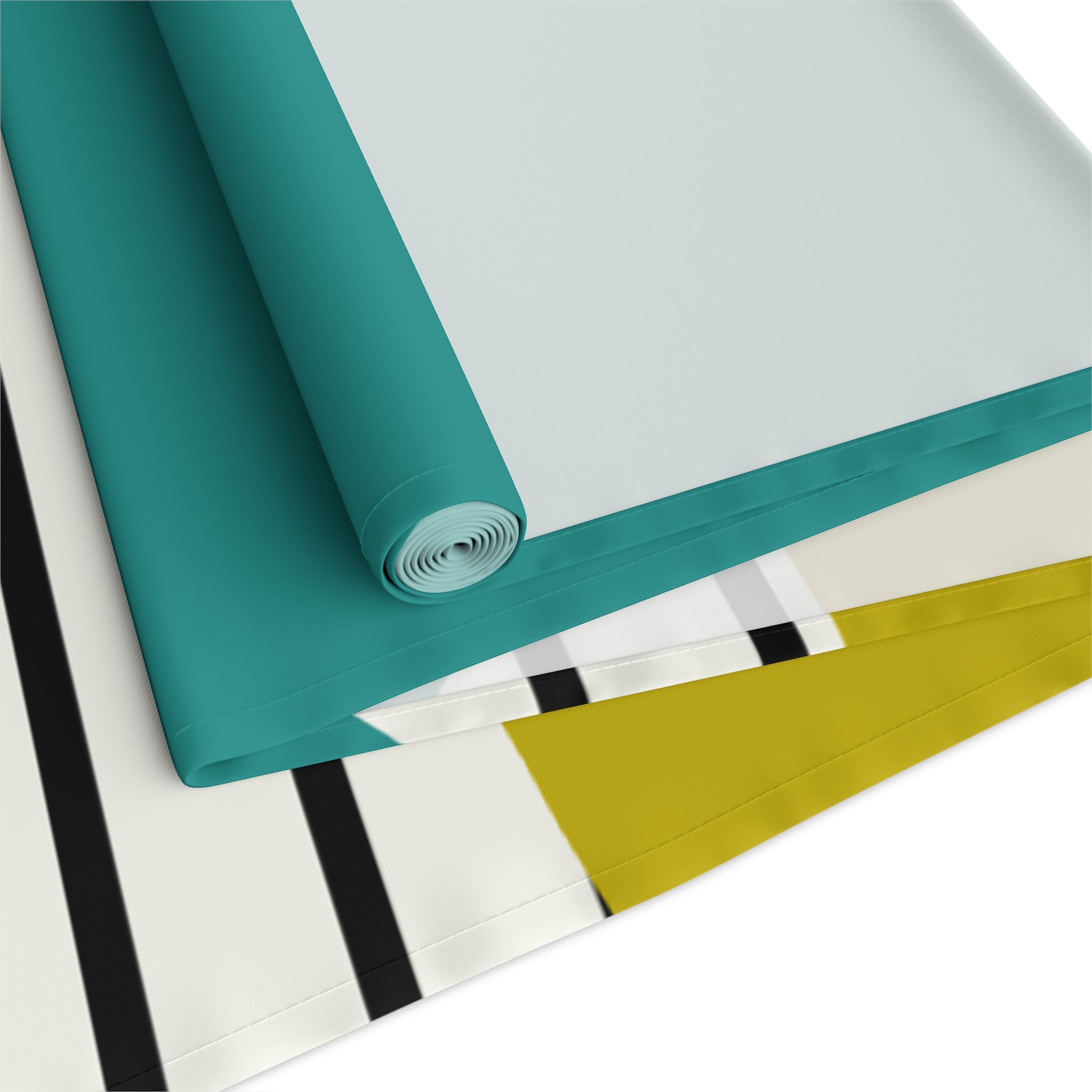Mid Century Modern Retro MCM Design Abstract Table Runner Turquoise, Green, White, Black MCM Mid Modern Table Runner - Mid Century Modern Gal
