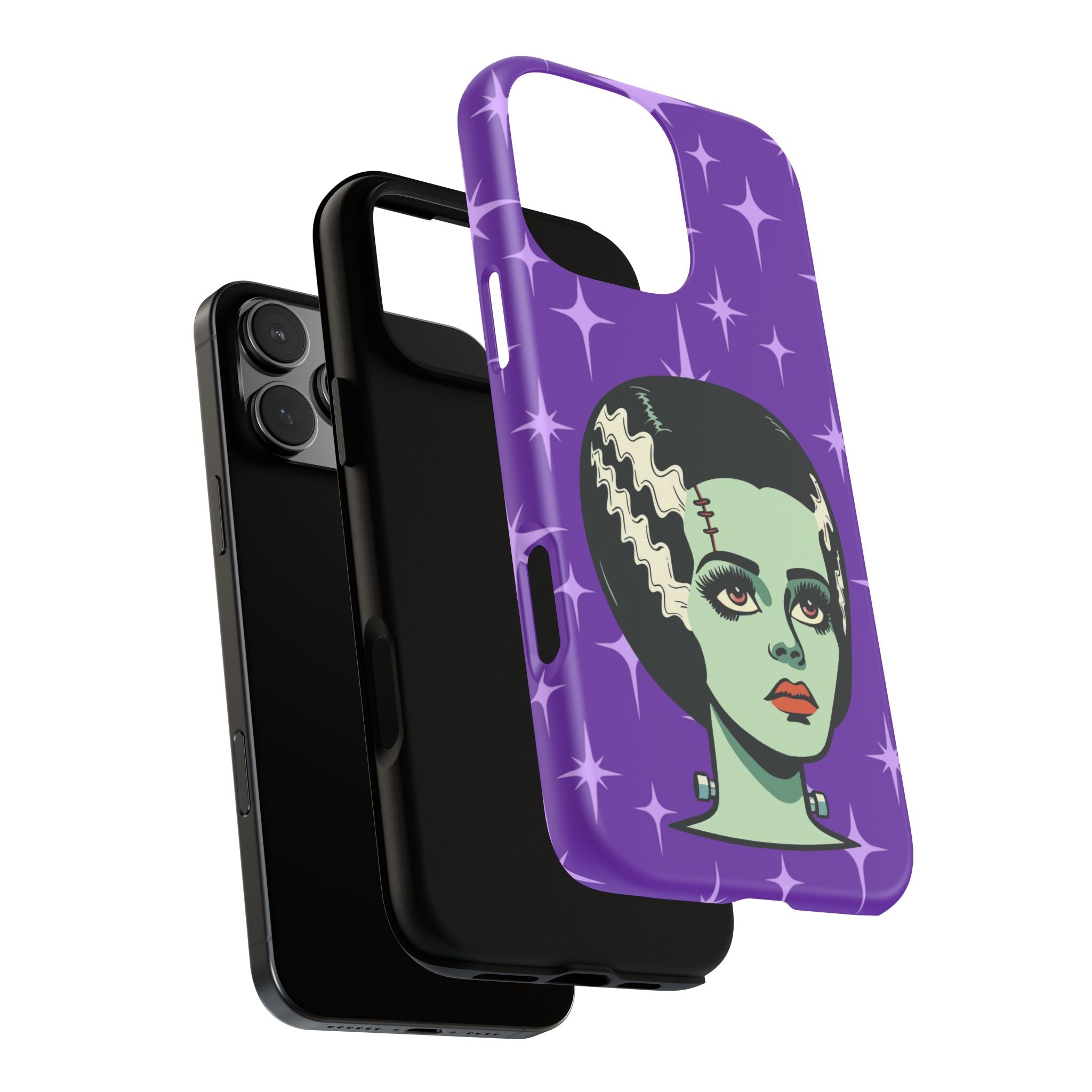 Bride of Frankenstein Retro Mid Mod Horror Buff Purple Halloween Tough Phone Case