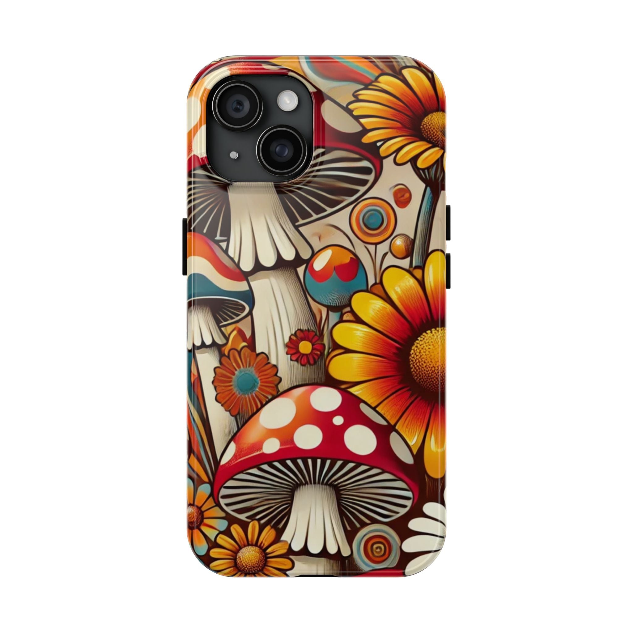Bohemian Floral Mushroom Tough Phone Case - Trendy Protection for Nature Lovers - Mid Century Modern Gal