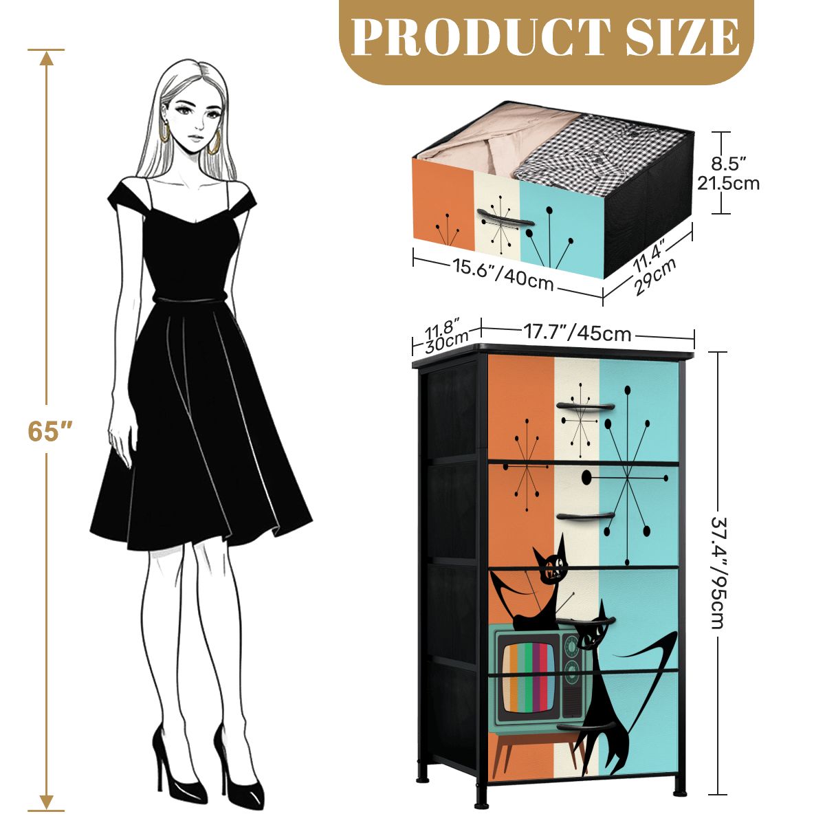 4-Drawer Dresser - Mid Century Modern Gal