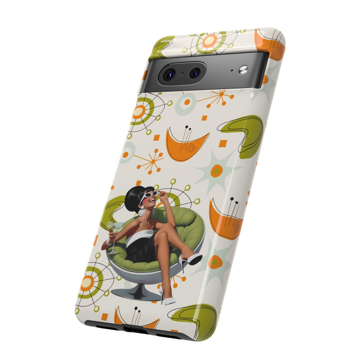 Mid Century Modern Atomic Starburst Mid Mod 60s Gal Retro Chic Tough Phone Case with Vintage Glamour Design