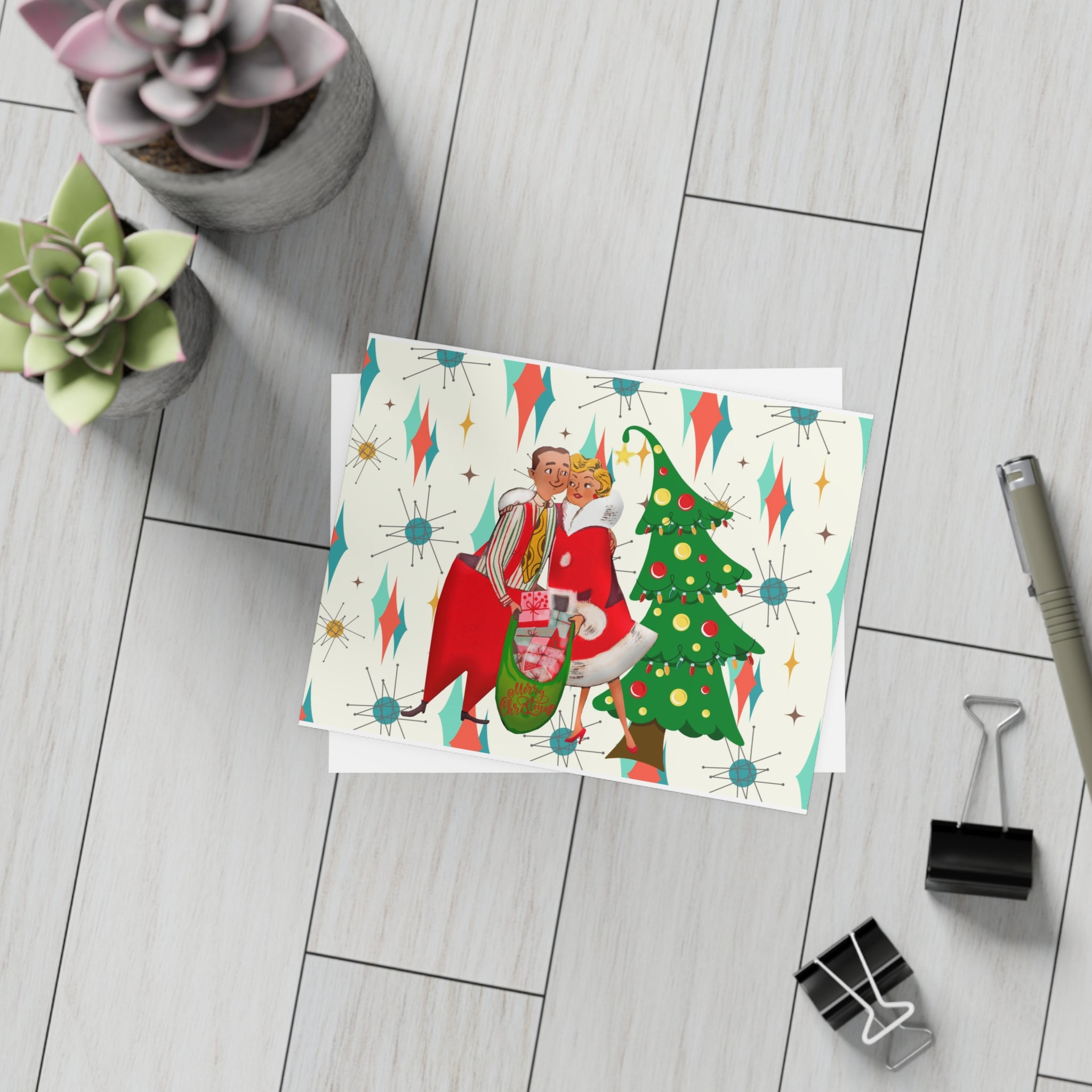 Mid Century Modern 50s Vintage Christmas Kitsch Postcard Bundles (envelopes included) - Mid Century Modern Gal