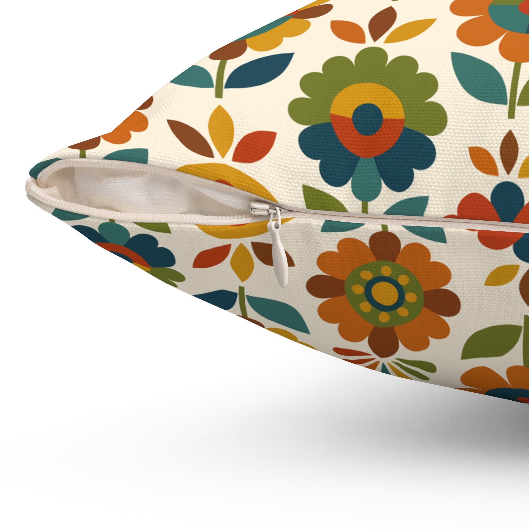 Mid Century Modern Scandinavian Floral Earth Tones Pillow Cover and Insert - Mid Century Modern Gal