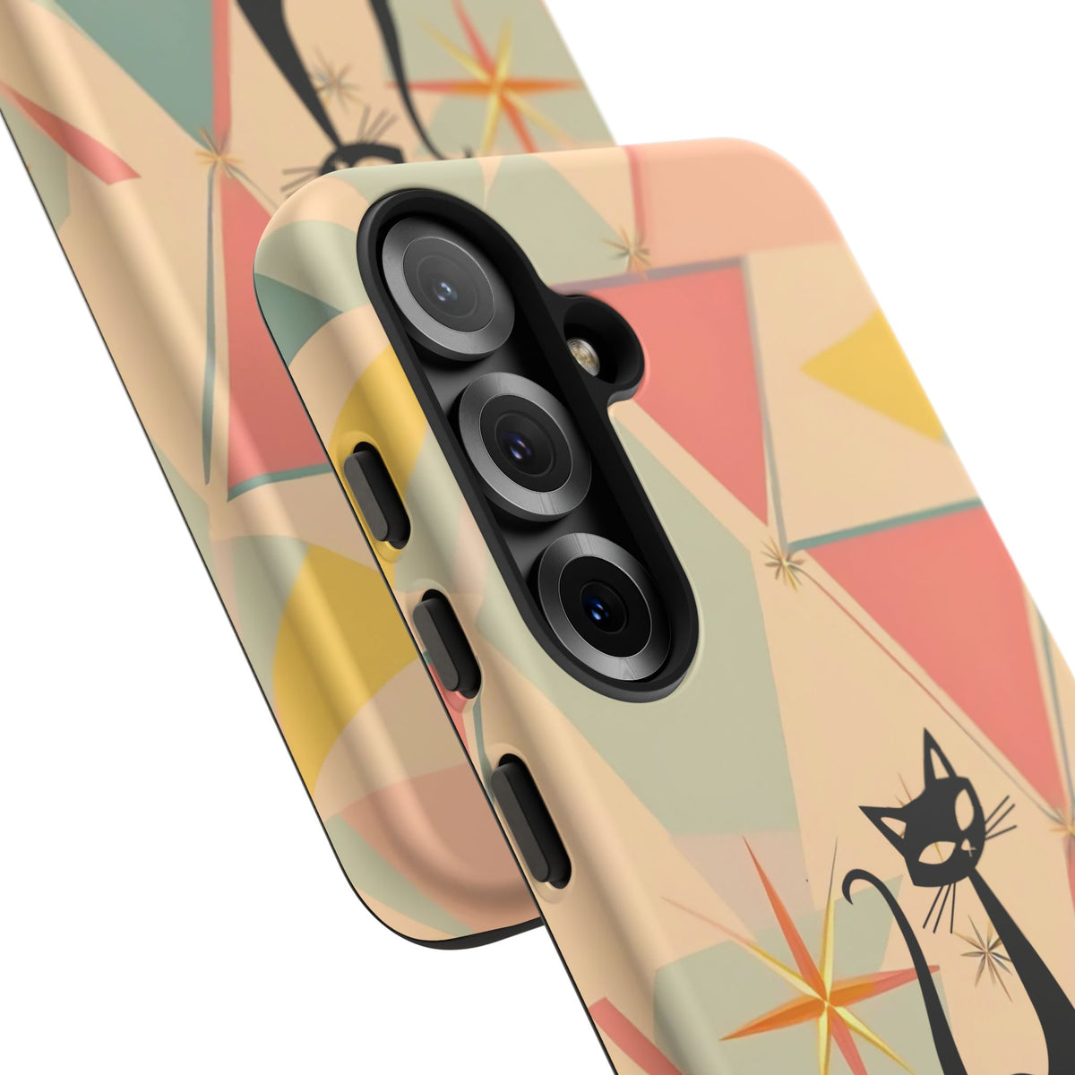 Atomic Cat Mid Mod Retro Cat Phone Case | Tough Cases with Vintage Vibe | Ideal for Cat Lovers