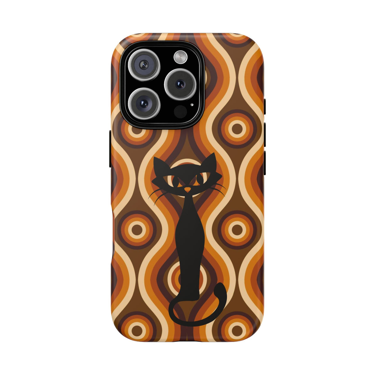 Retro Phone Case, Groovy Brown, Atomic Kitsch Cat Tough Smart Phone Cases