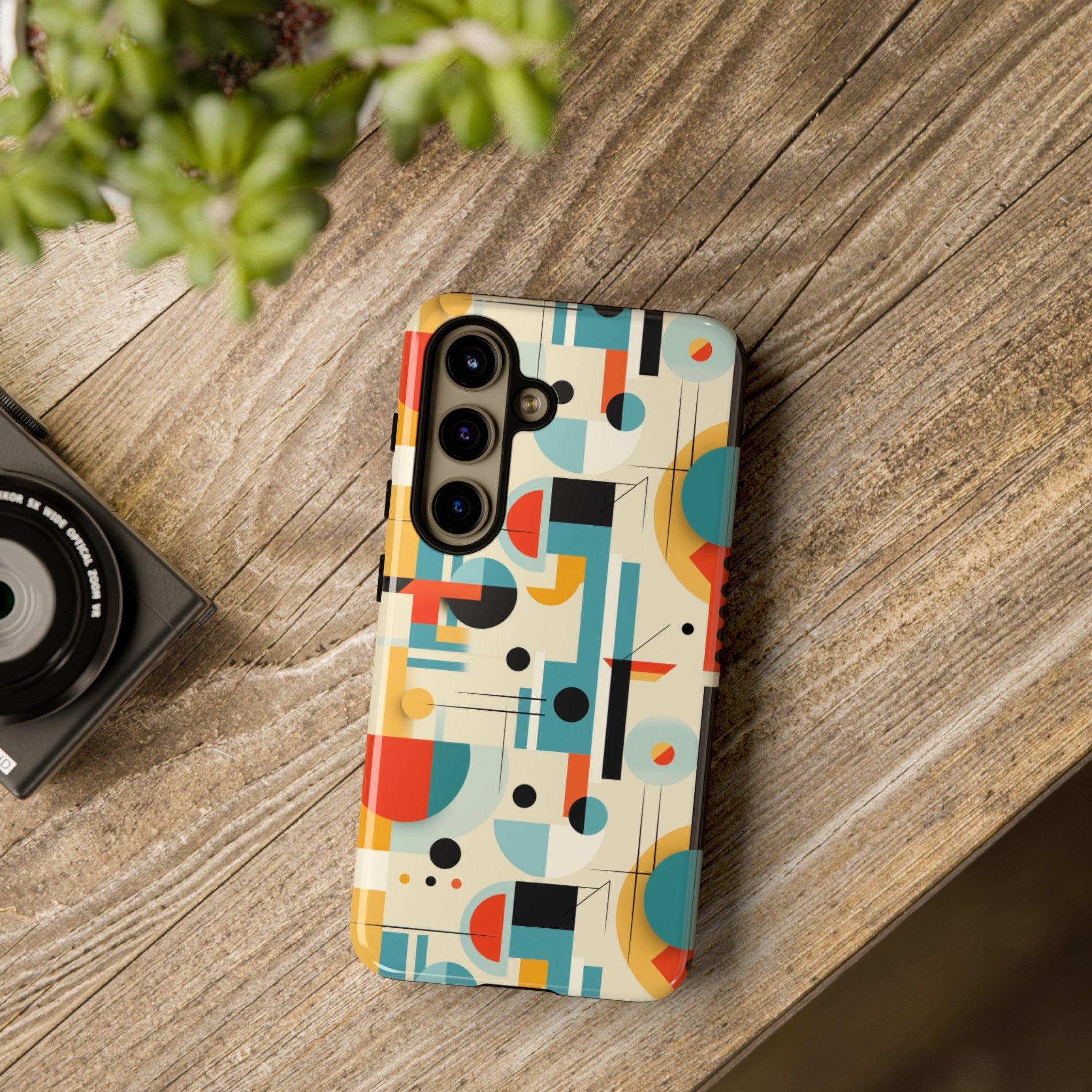 Bauhaus Designed Mid Mod Geometric Groovy Smart Phone, iPhone, Samsung Compatible Tough Cases