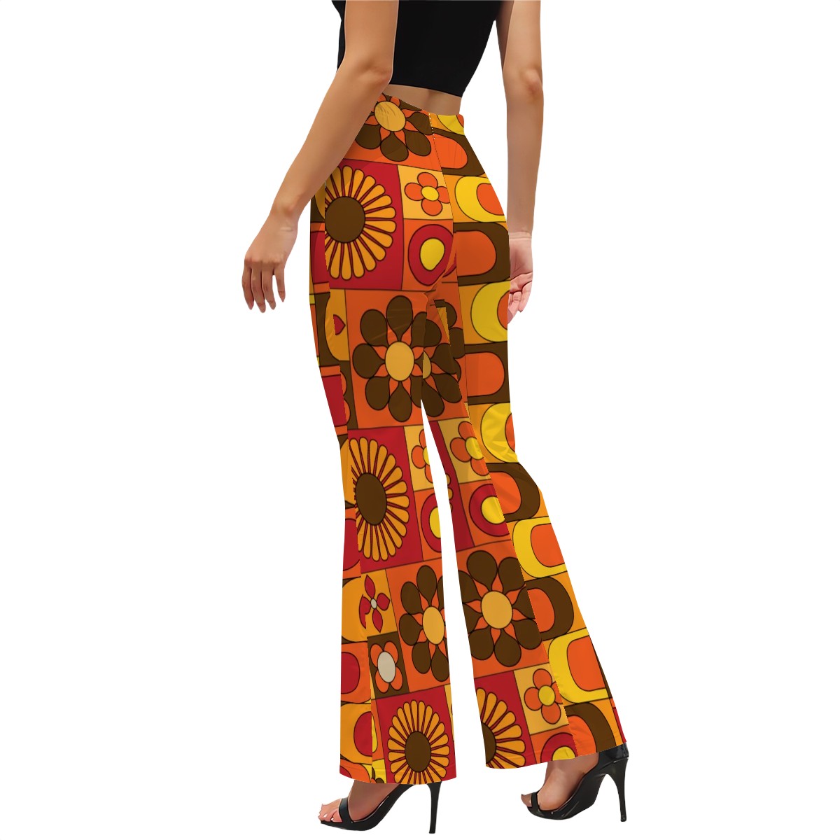 Retro 70s Party Women's Flared Pants, Groovy Mod Designs From The 70s - Mid Century Modern Gal
