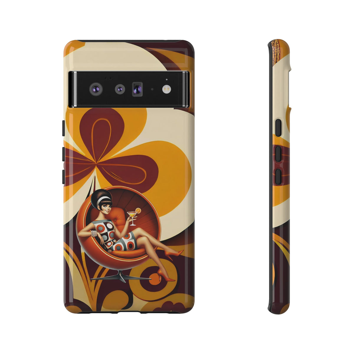 Groovy Mod 60s Retro Flower Power Phone Cases - Mid Century Modern Gal