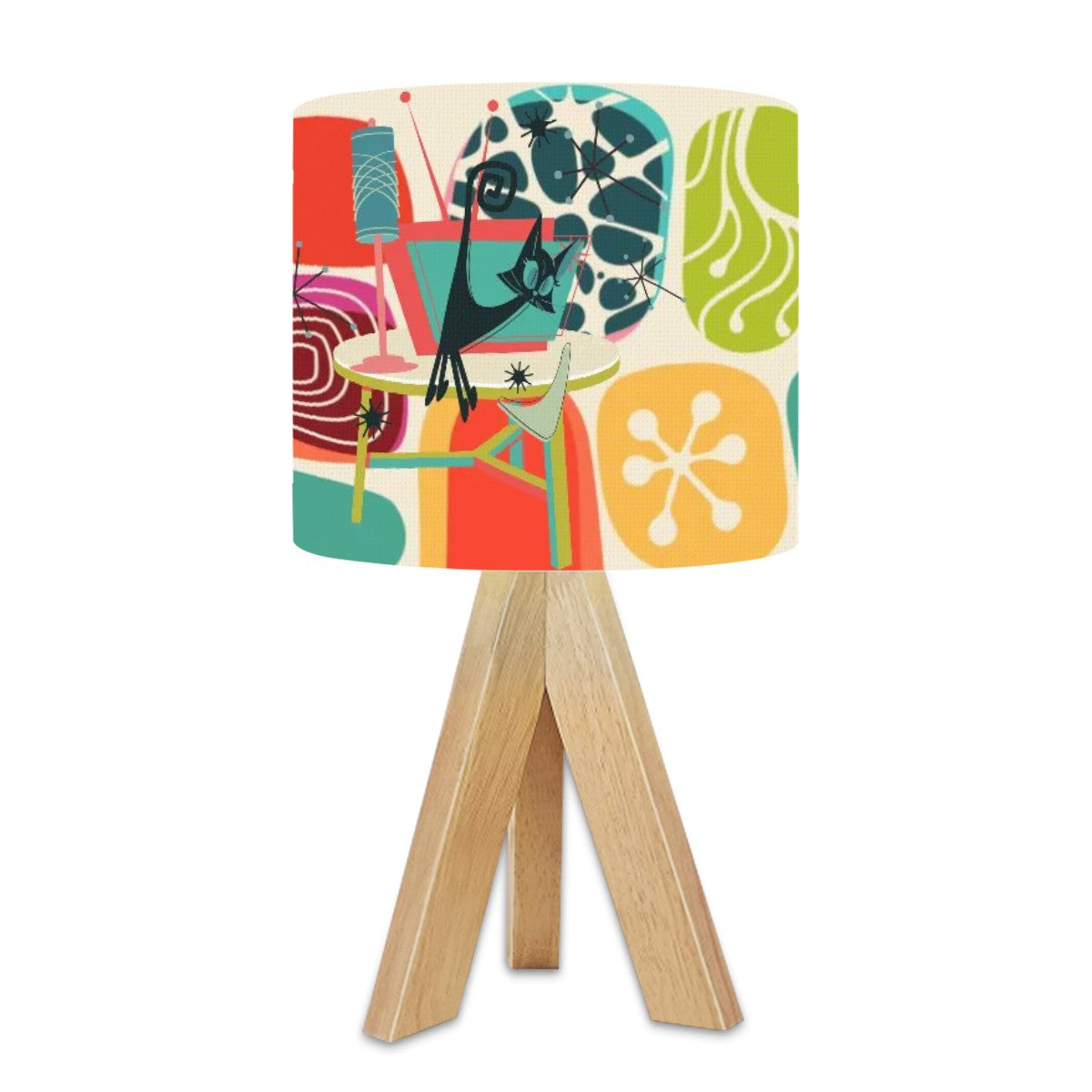 Mid Century Modern Amoeba Designed Kitschy Atomic Cat Tripod Table Lamp - Mid Century Modern Gal